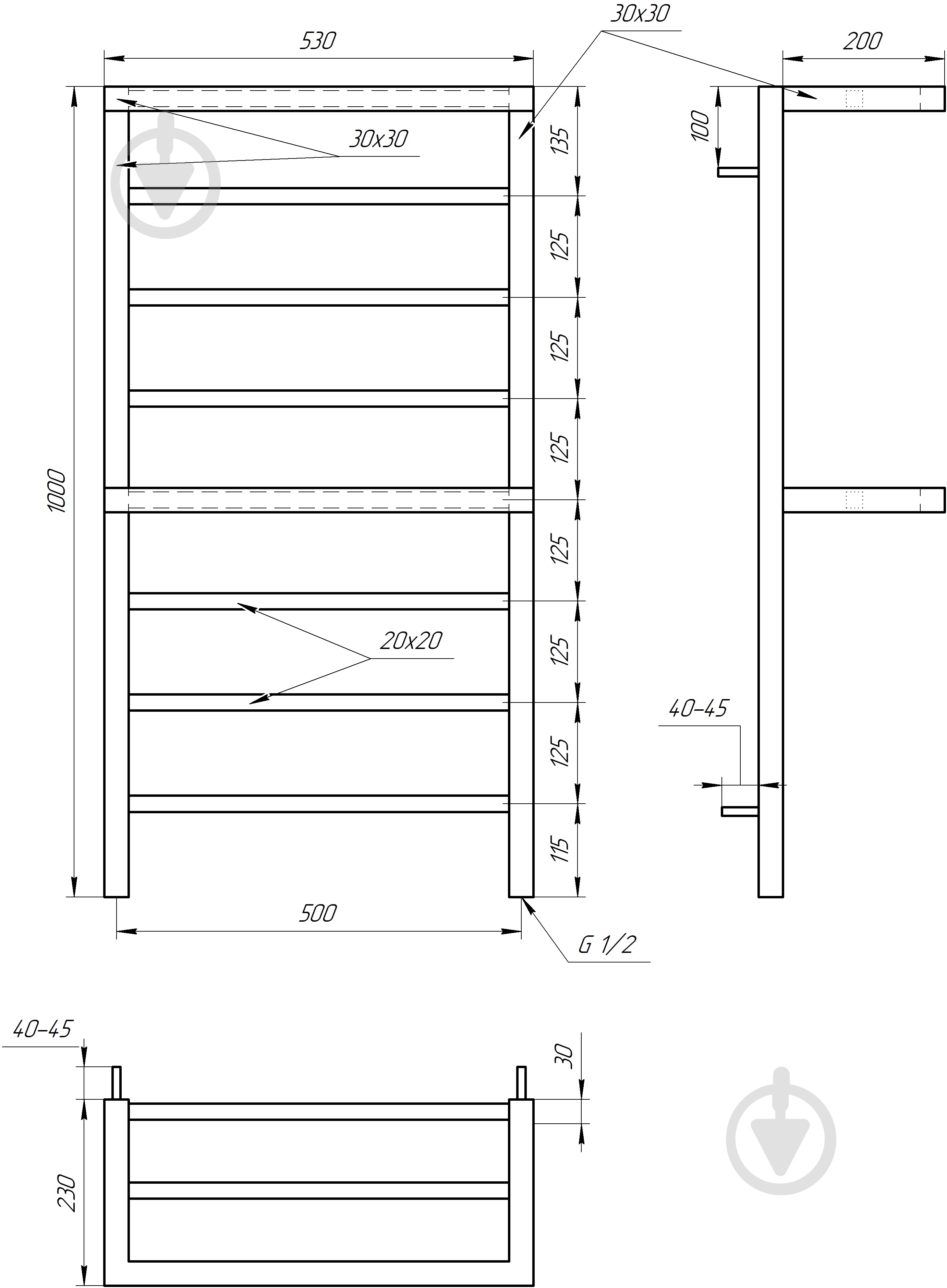 Полотенцесушитель водяной GenesisAqua Aro/B1000 - фото 4 Полотенцесушитель водяной GenesisAqua Aro/B1000 - фото 4