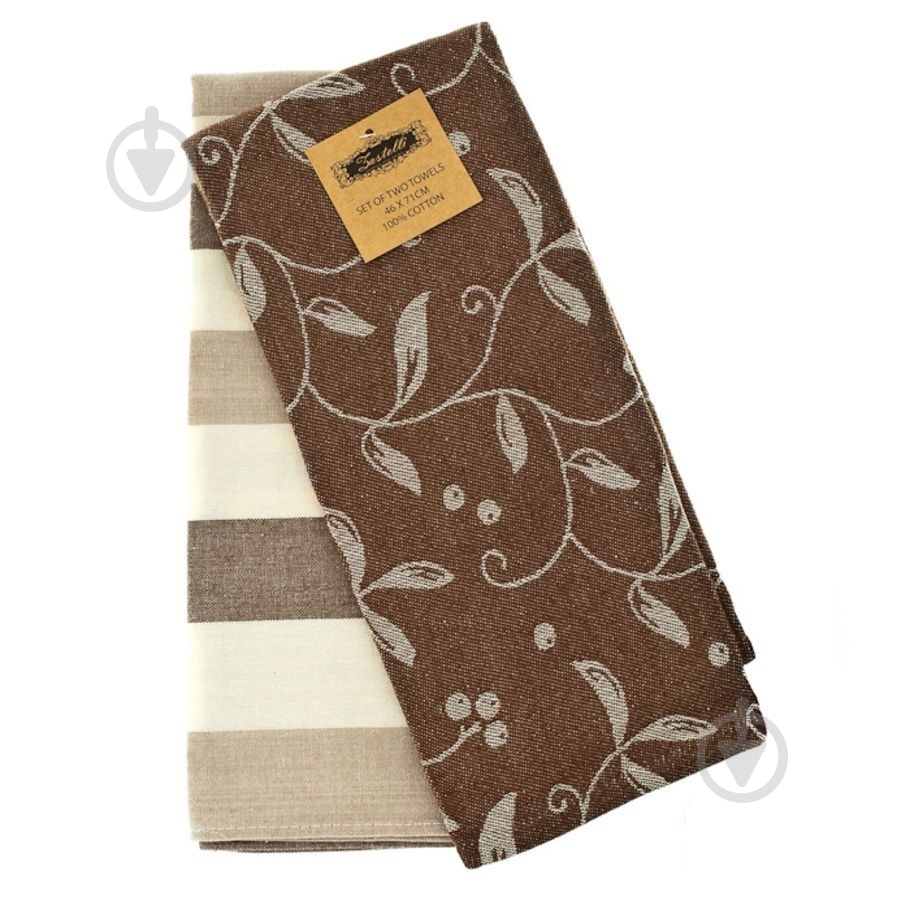 Набор полотенец Jacquard 2 шт. 46x71 см беж/коричневый Zastelli - фото 1 Набор полотенец Jacquard 2 шт. 46x71 см беж/коричневый Zastelli - фото 1