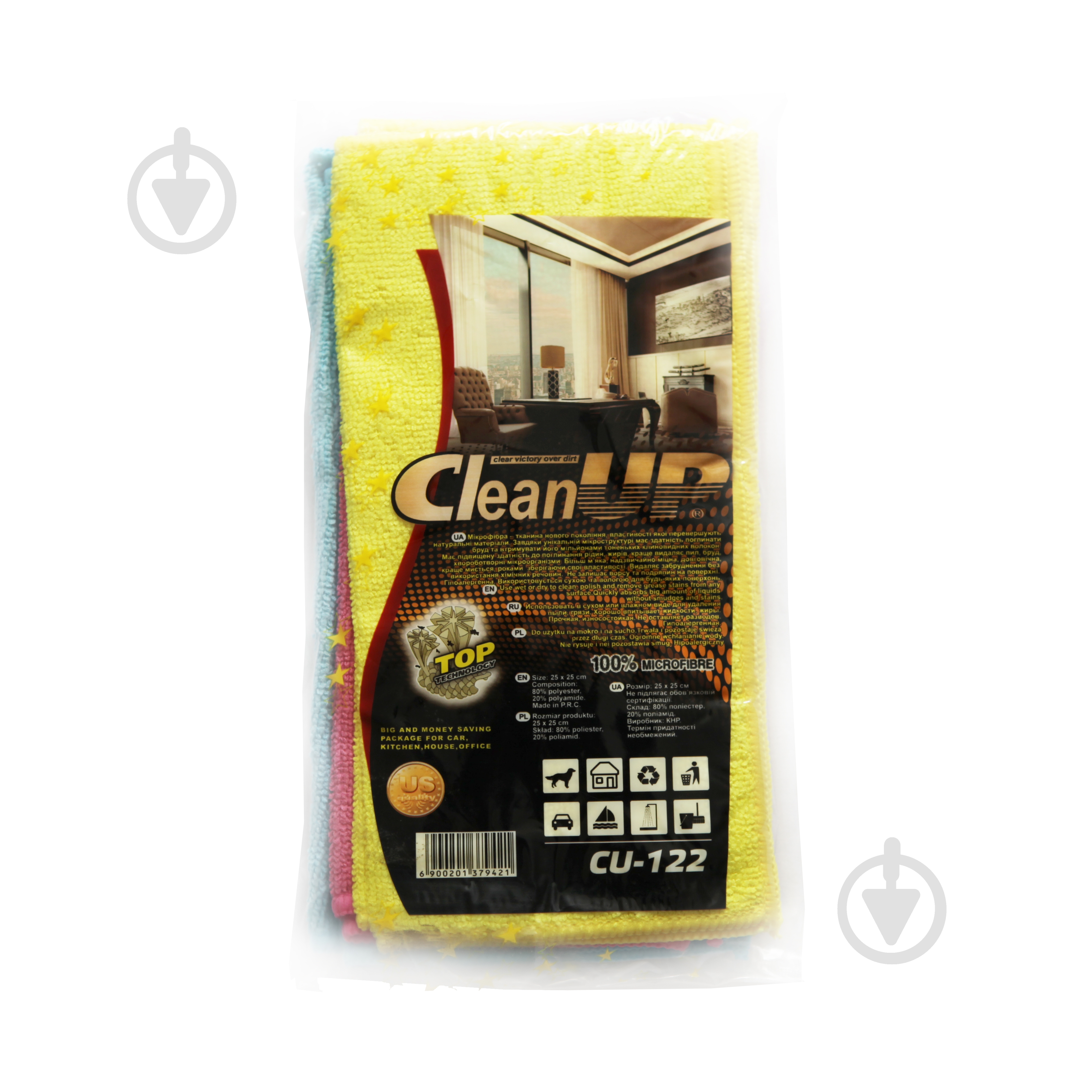 Мікрофібра 25x25см CU-122 CleanUP 6 шт. - фото 2 Мікрофібра 25x25см CU-122 CleanUP 6 шт. - фото 2