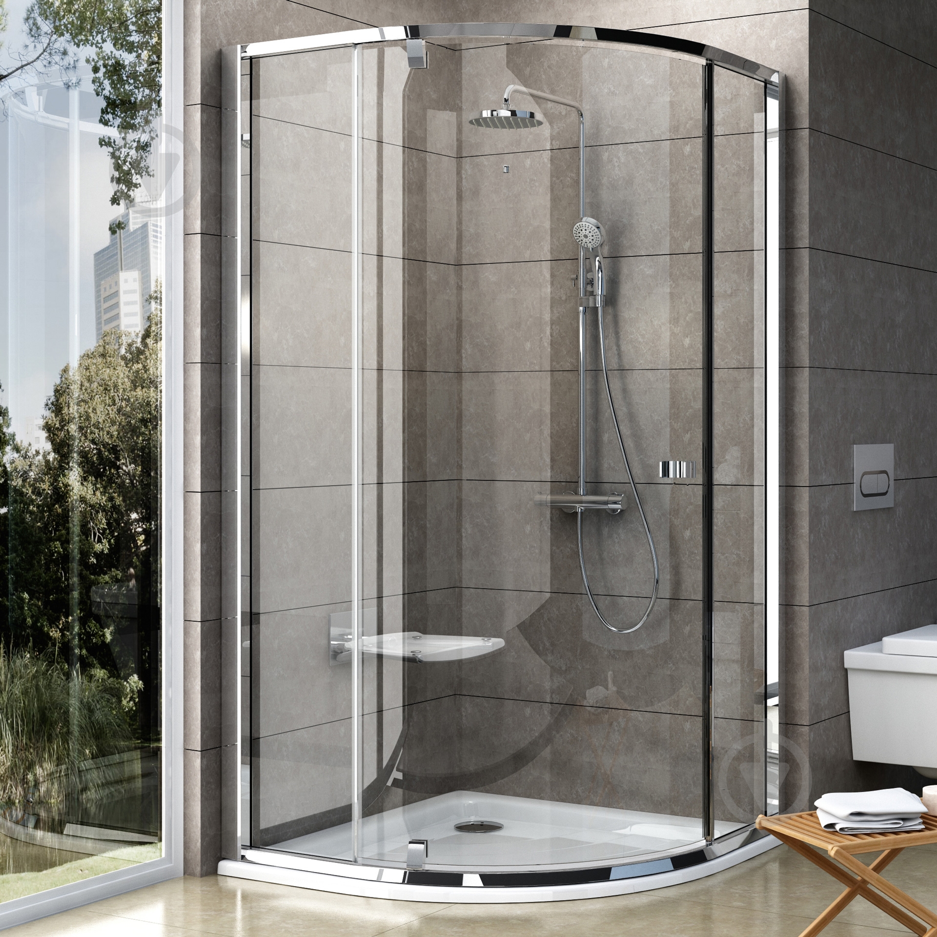 Душевая кабина Ravak Pivot PSKK3-80 пр.хром, TRANSPARENT (37644C00Z1) - фото 1