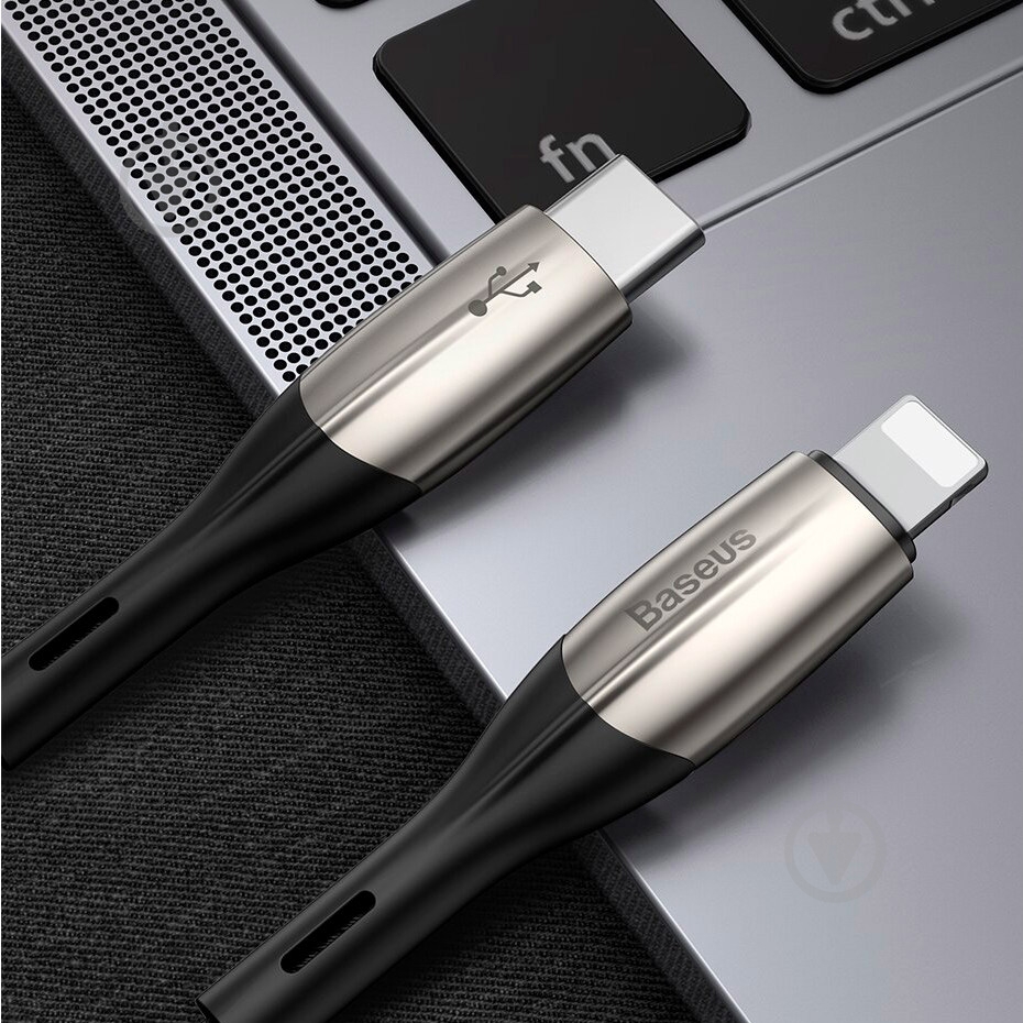 Кабель BASEUS Horizontal Type-C to Lightning 1 м черный (CATLSP-01) - фото 5 Кабель BASEUS Horizontal Type-C to Lightning 1 м черный (CATLSP-01) - фото 5