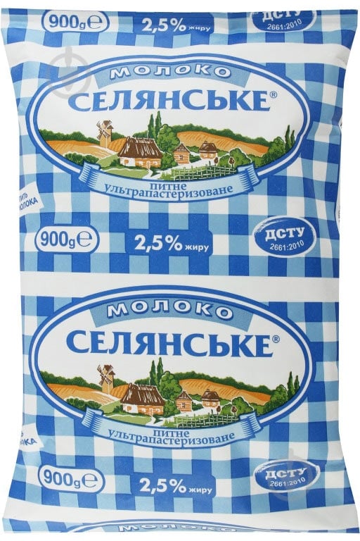 Молоко ТМ Селянське 2.5 % ультрапастеризованное 900 г - фото 1