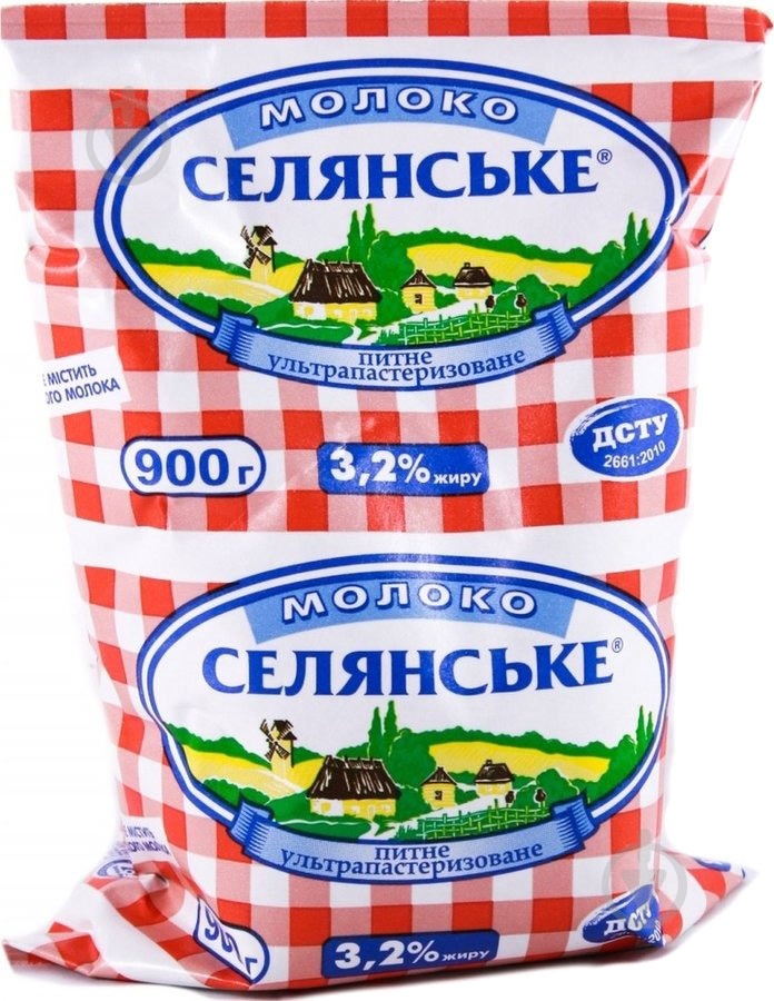 Молоко ТМ Селянське 3.2 % ультрапастеризованное 900 г - фото 1