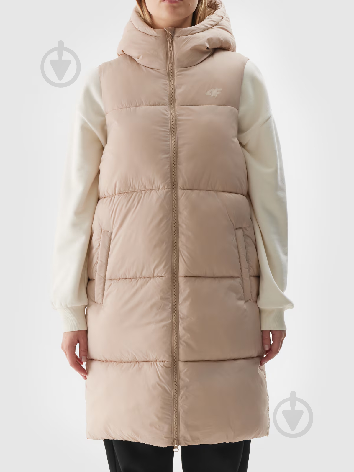 Жилет 4F VEST JACKET F143 4FWAW24TVJAF143-83S р.S бежевый - фото 6