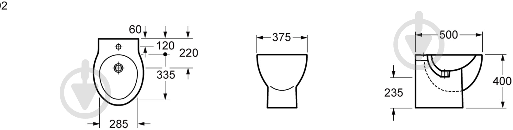 Биде EGO STYLE MILANO напольное - фото 2