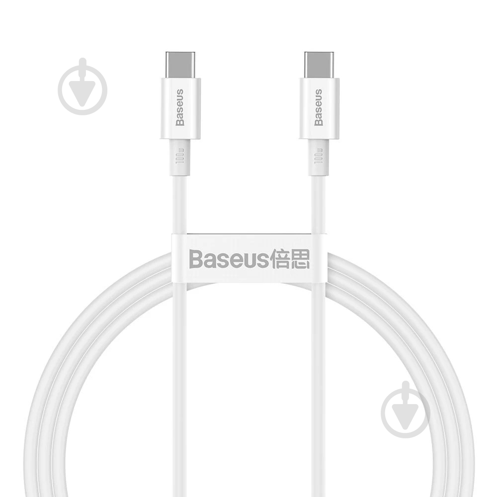 Кабель BASEUS Superior Series Fast Charging Data Cable Type-C to Type-C 100W 1 м белый (CATYS-B02) - фото 1