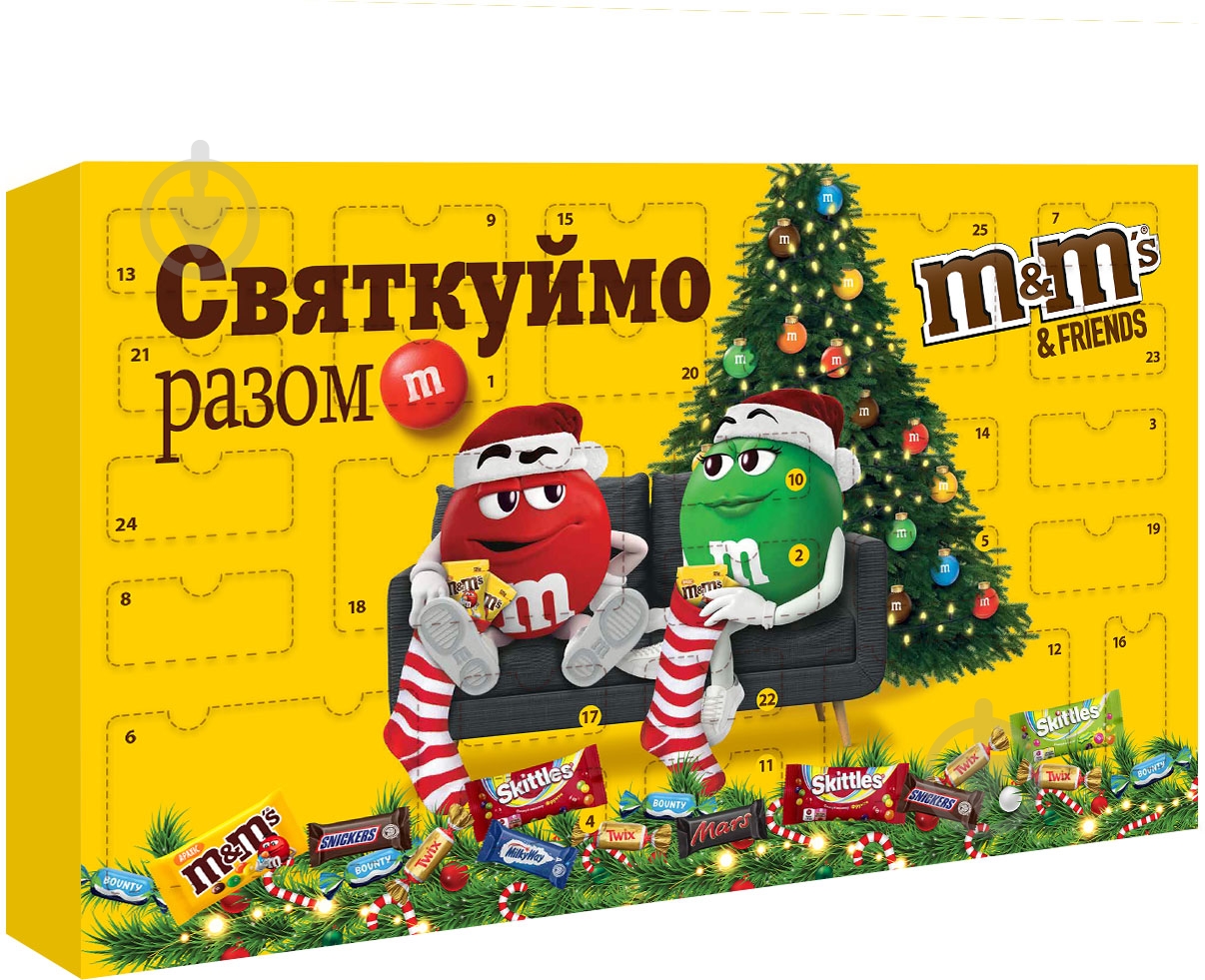 Набор M&M's Адвент-календарь Рождественский 463 г - фото 1