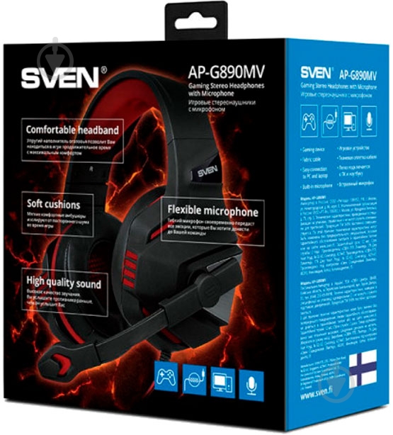 Наушники Sven AP-G890MV black/red - фото 4 Наушники Sven AP-G890MV black/red - фото 4