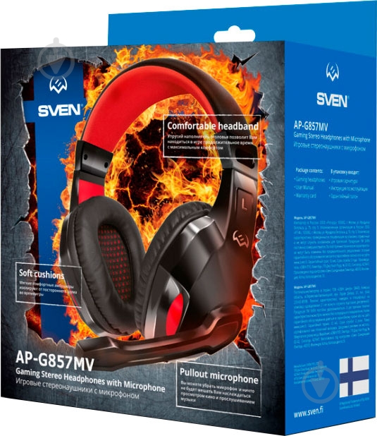 Наушники Sven AP-G857MV black/red - фото 3