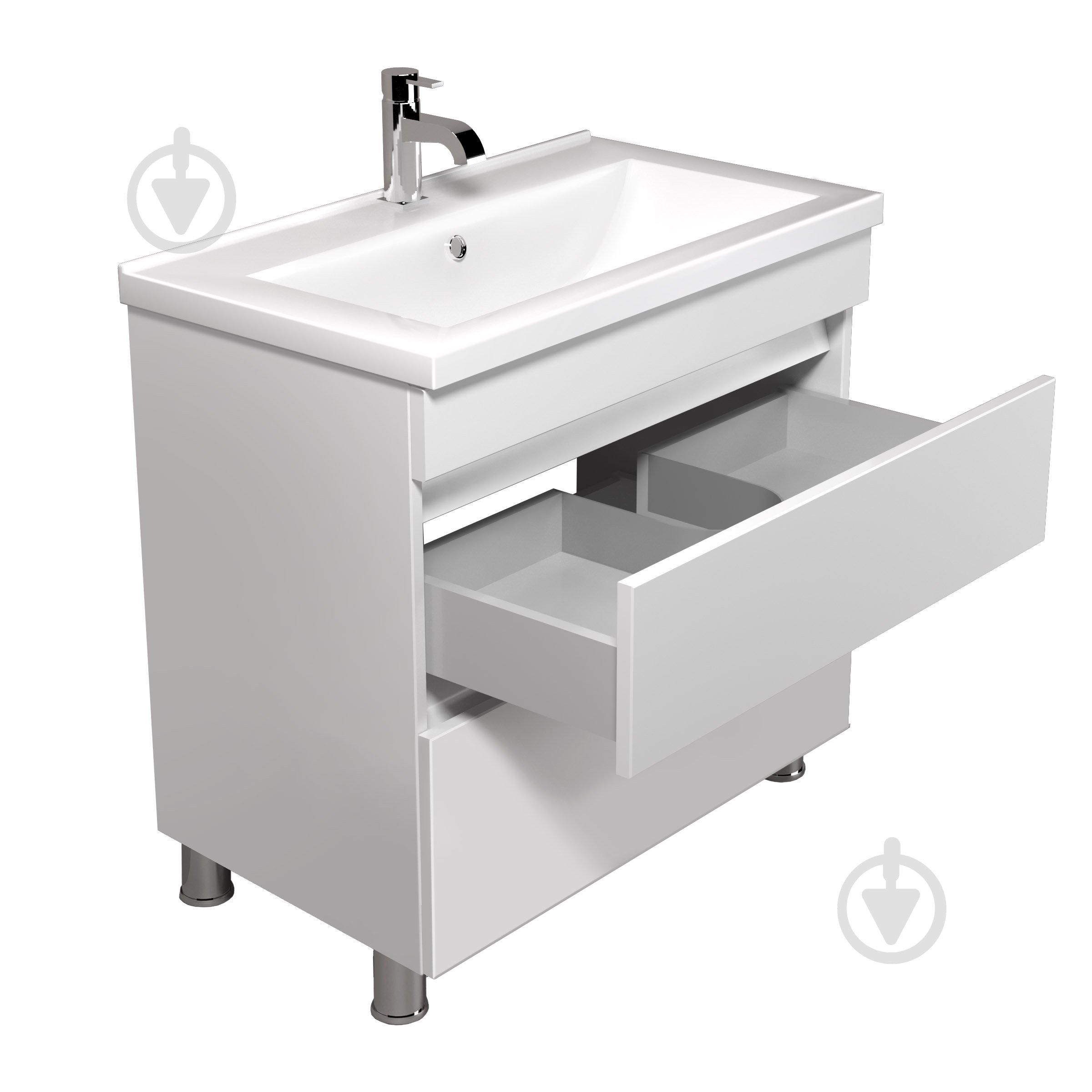 Тумба Мойдодир Soft White 80 з умивальником Cosmopolitan 80 підлогова - фото 5