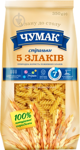 Макароны Чумак Спиральки 5 злаков 350 г - фото 1