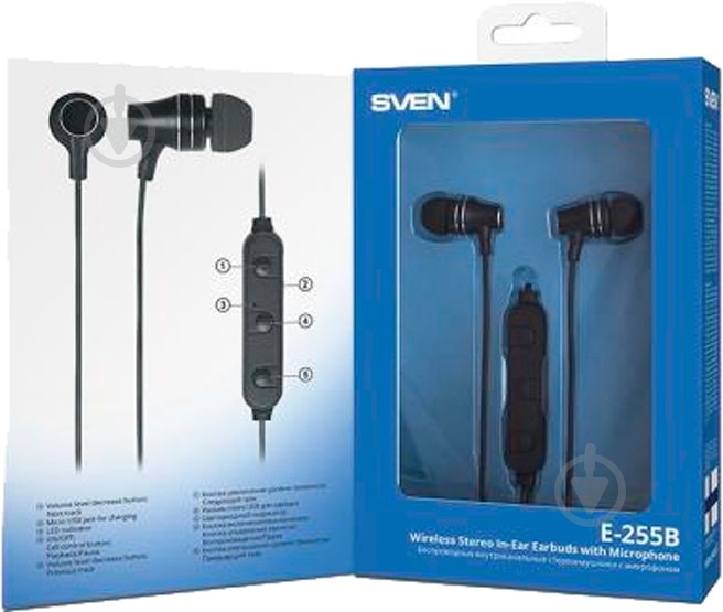 Наушники Sven E-255B black Bluetooth - фото 6