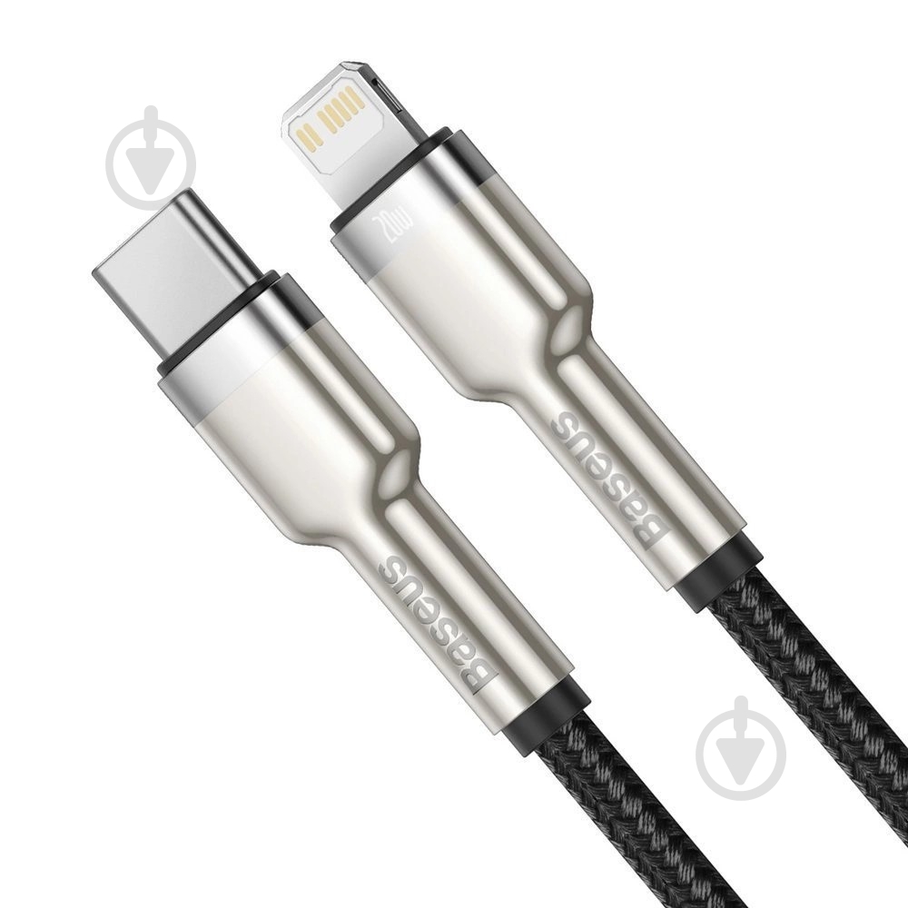 Кабель BASEUS Cafule Metal Type-C to Lightning PD 20W 1 м black (CATLJK-A01) - фото 2 Кабель BASEUS Cafule Metal Type-C to Lightning PD 20W 1 м black (CATLJK-A01) - фото 2