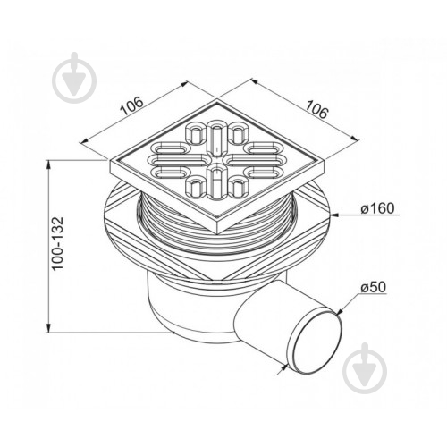 Трап Prevex со стальной решеткой 106x106 мм - фото 2 Трап Prevex со стальной решеткой 106x106 мм - фото 2