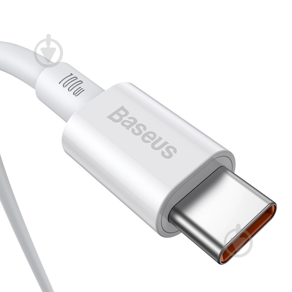 Кабель BASEUS Superior Series Fast Charging Data Cable Type-C to Type-C 100W 2 м білий (CATYS-C02) - фото 2