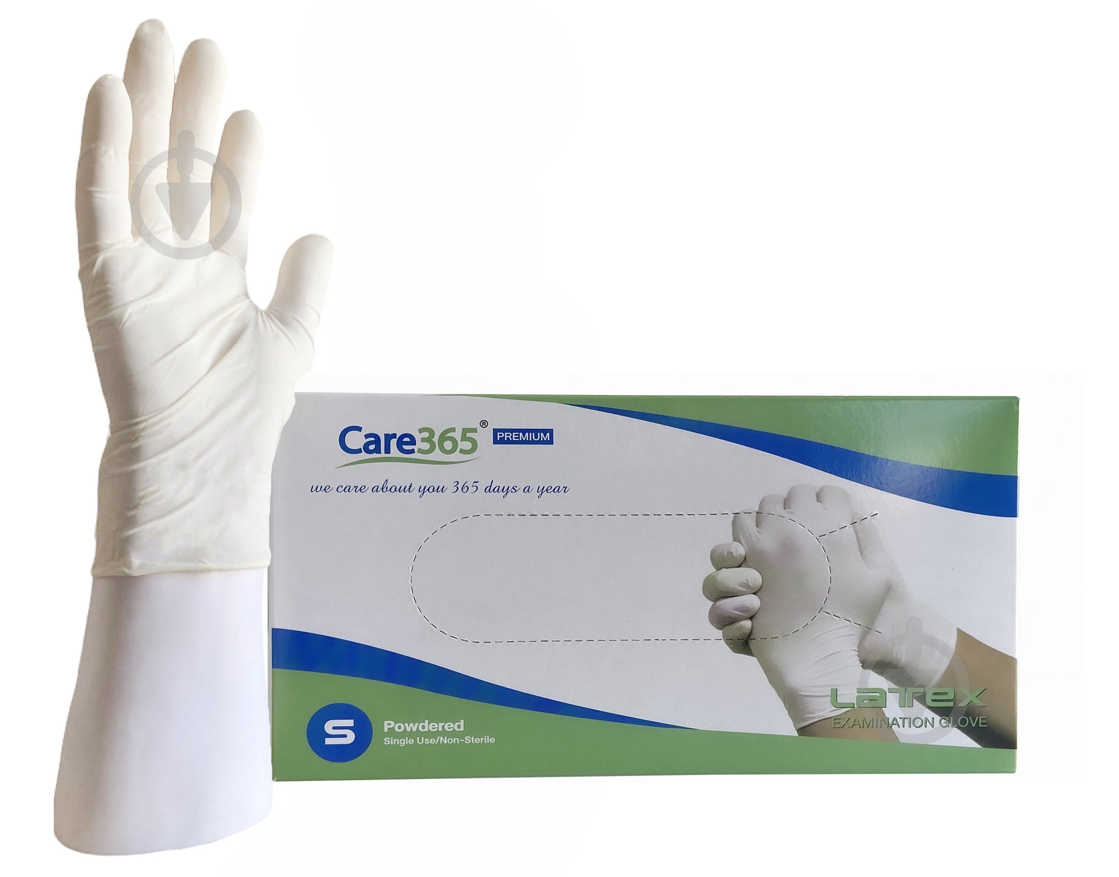 Перчатки медицинские Care365 365 р.S LX-WH/10 100 шт./уп. - фото 1