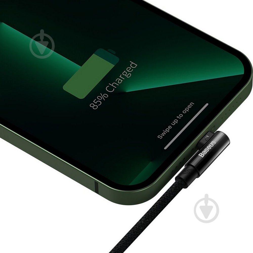 Кабель BASEUS MVP 2 Elbow-shaped Fast Charging Data Cable USB to iP 2.4A 1 м чорний (CAVP000001) - фото 6 Кабель BASEUS MVP 2 Elbow-shaped Fast Charging Data Cable USB to iP 2.4A 1 м чорний (CAVP000001) - фото 6