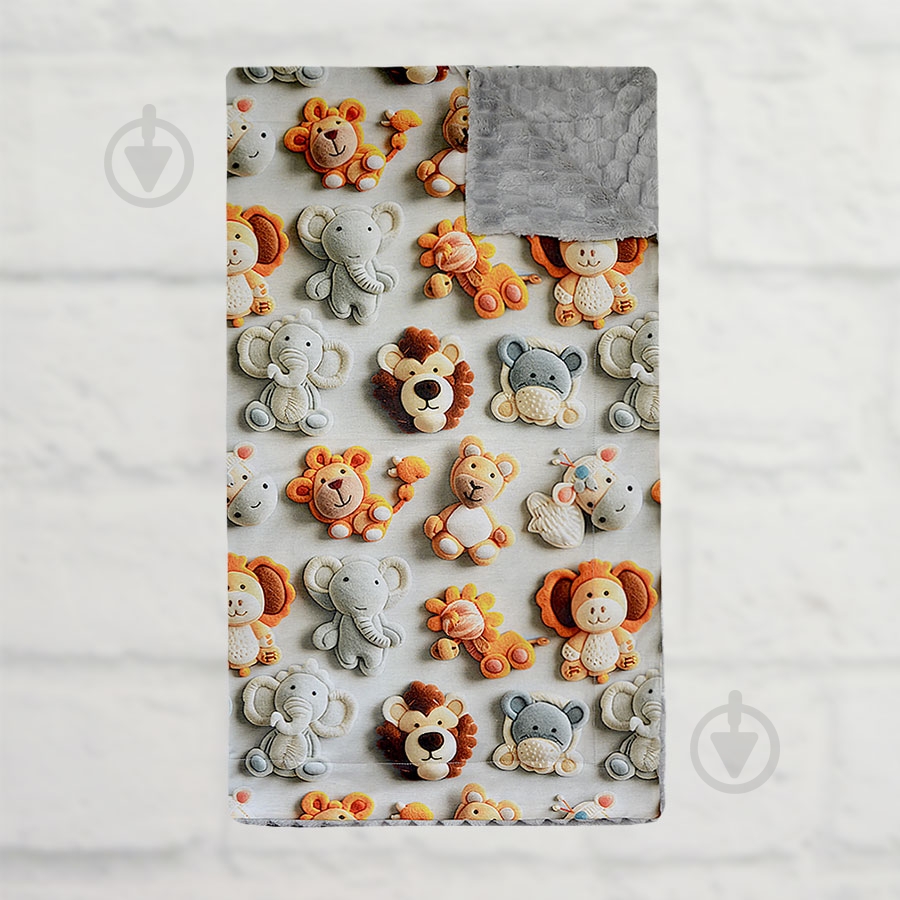 Плед Blanka Животные 75x85 см серый - фото 1