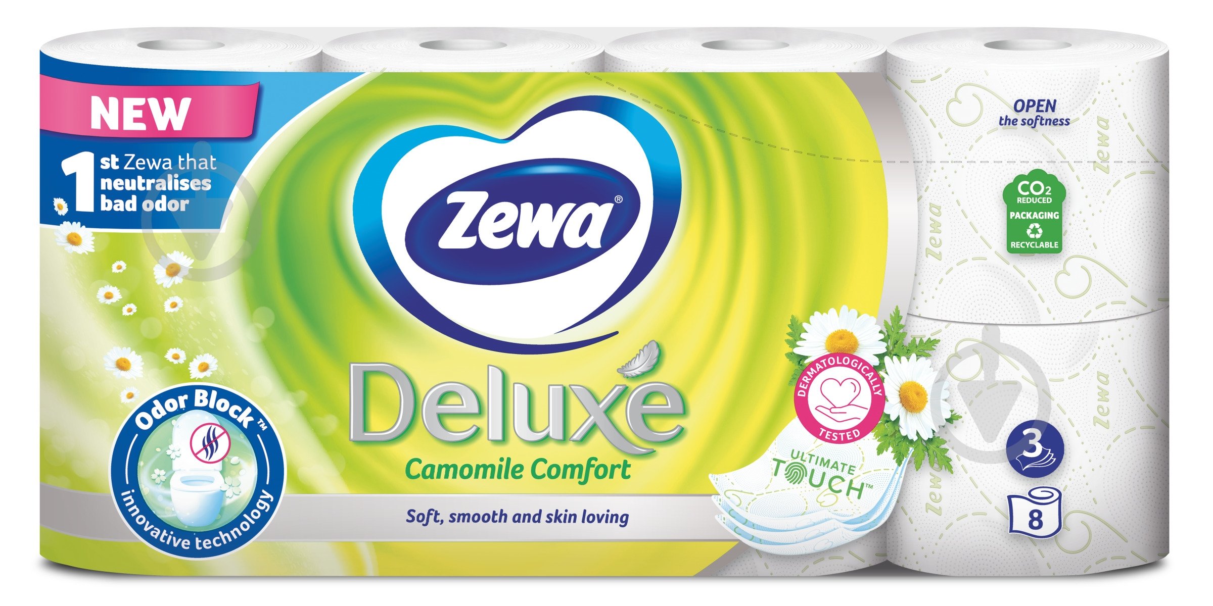 Туалетная бумага Zewa Deluxe с ароматом ромашки трехслойная 8 шт. - фото 2