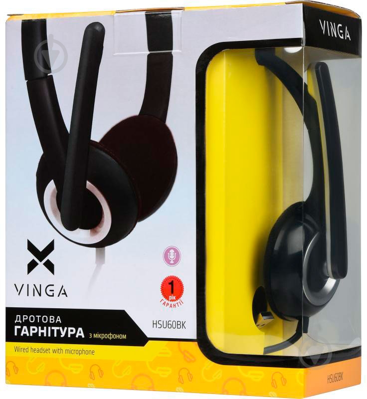 Гарнитура Vinga HSU60 black HSU60BK - фото 6