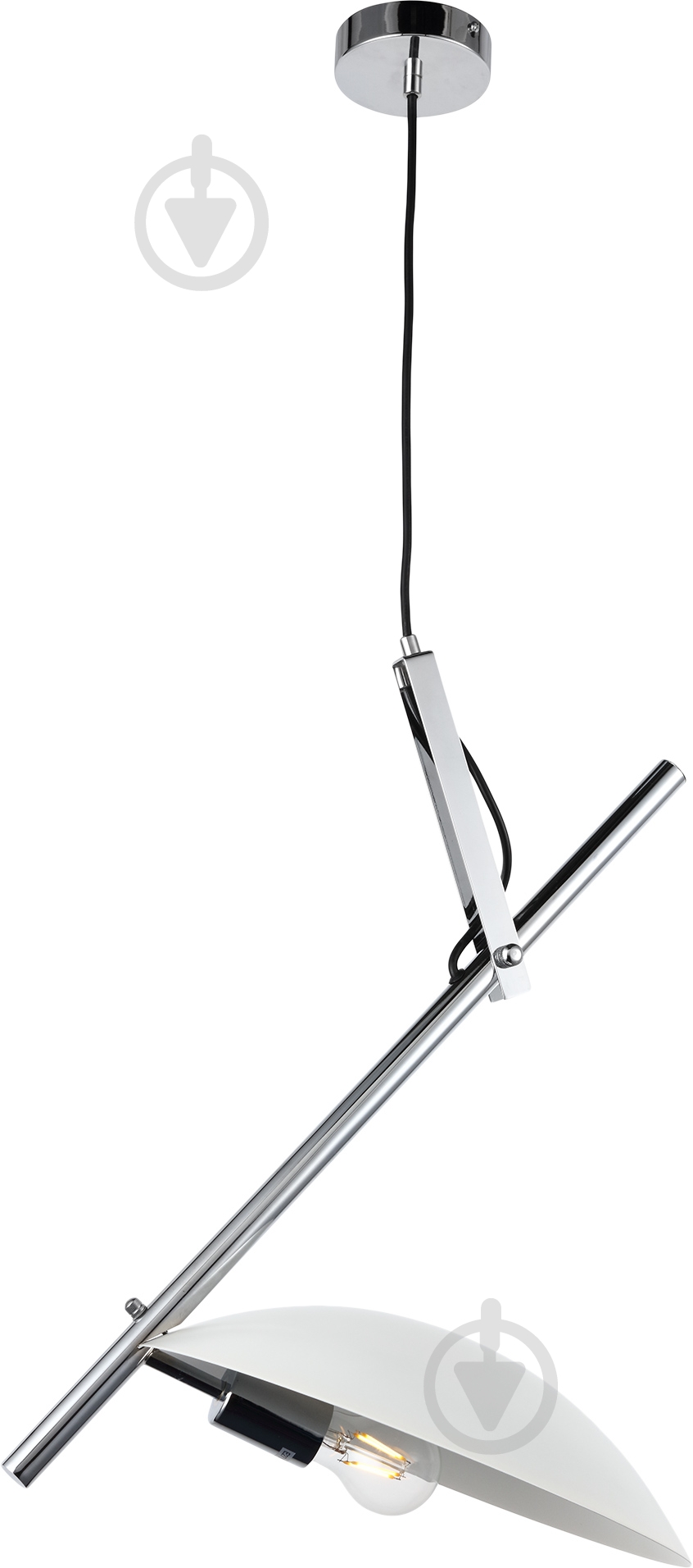 Підвіс Victoria Lighting Derek/PL1 1x60 Вт E27 хром/білий - фото 1 Підвіс Victoria Lighting Derek/PL1 1x60 Вт E27 хром/білий - фото 1