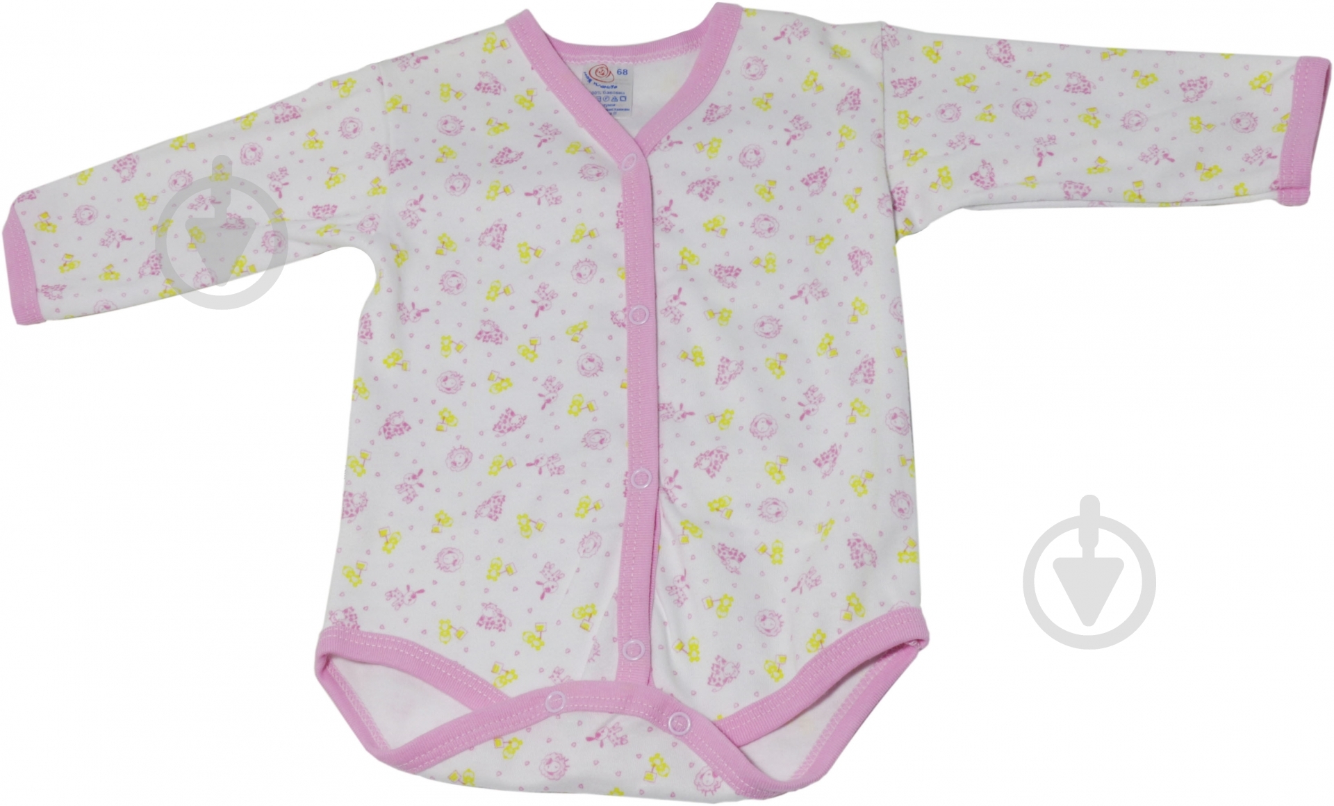 Боди для девочки Моя планета Б 2302 р.56 белый/с принтом - фото 1