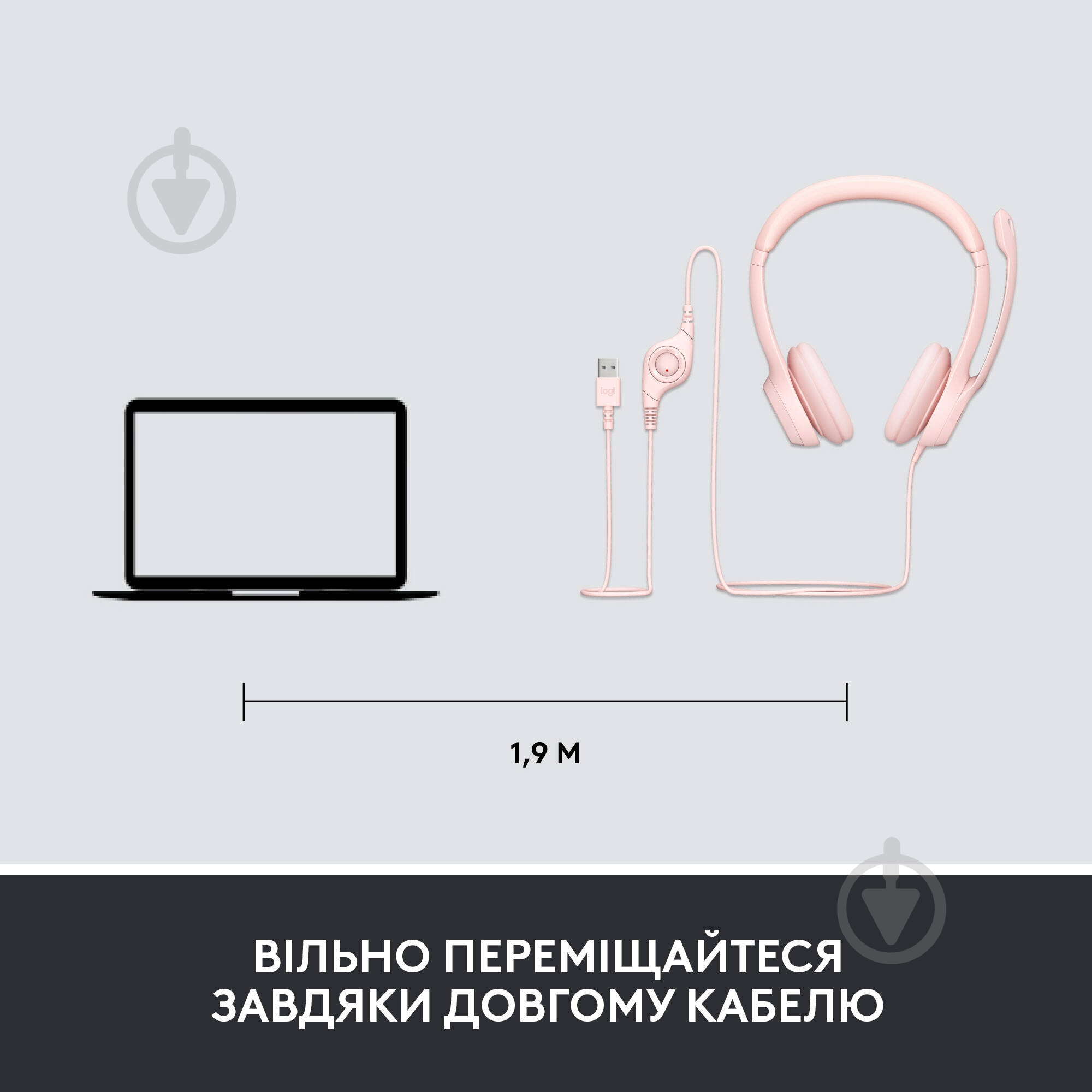 Гарнитура Logitech H390 USB rose (981-001281) - фото 8 Гарнитура Logitech H390 USB rose (981-001281) - фото 8