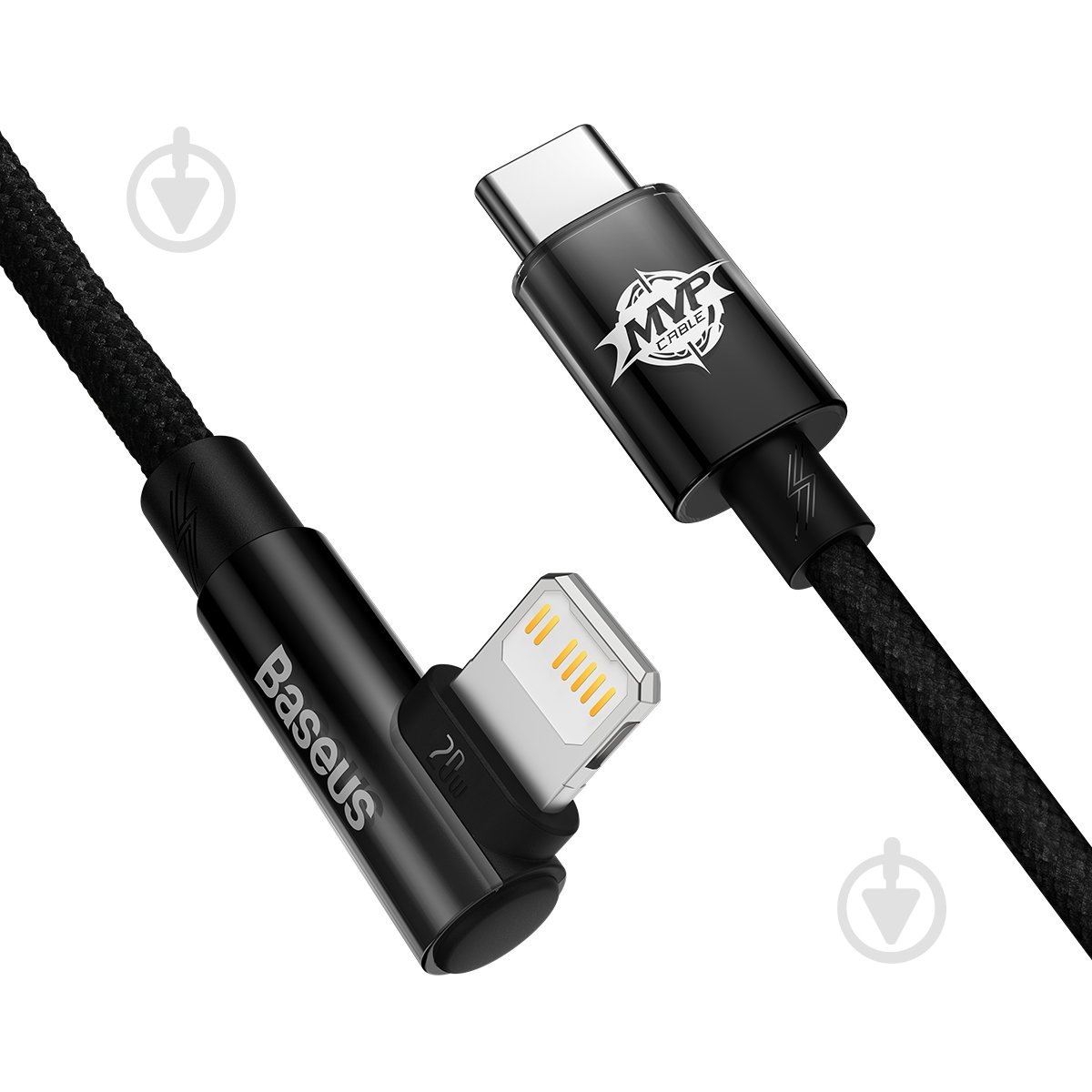 Кабель BASEUS MVP 2 Elbow-shaped Fast Charging Data Cable Type-C to iP 20W 1 м black (CAVP000201) - фото 2 Кабель BASEUS MVP 2 Elbow-shaped Fast Charging Data Cable Type-C to iP 20W 1 м black (CAVP000201) - фото 2