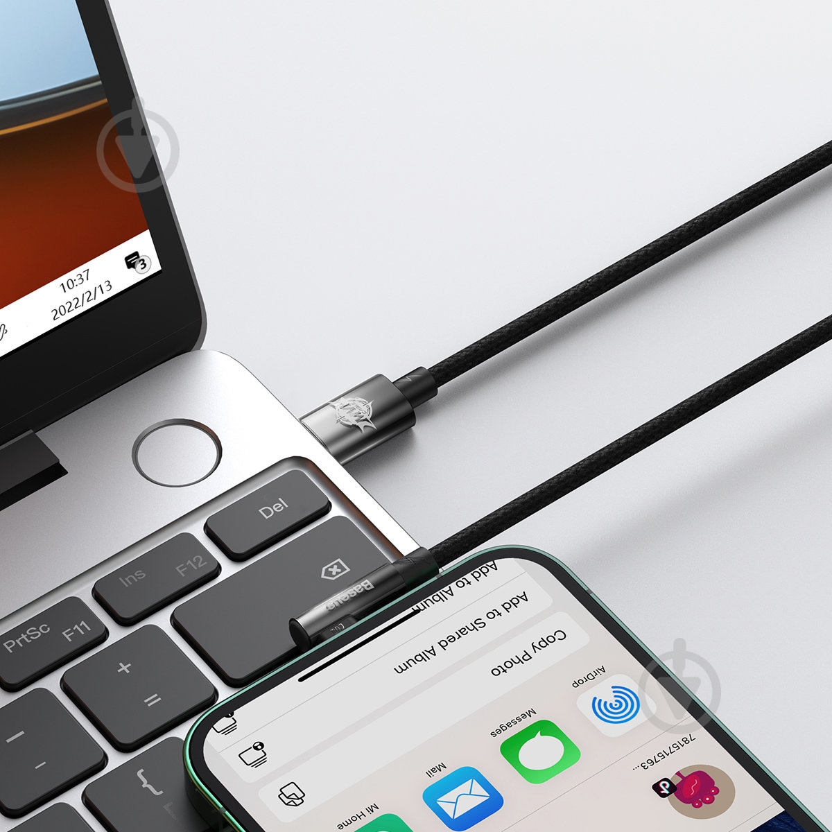 Кабель BASEUS MVP 2 Elbow-shaped Fast Charging Data Cable Type-C to iP 20W 1 м black (CAVP000201) - фото 3 Кабель BASEUS MVP 2 Elbow-shaped Fast Charging Data Cable Type-C to iP 20W 1 м black (CAVP000201) - фото 3