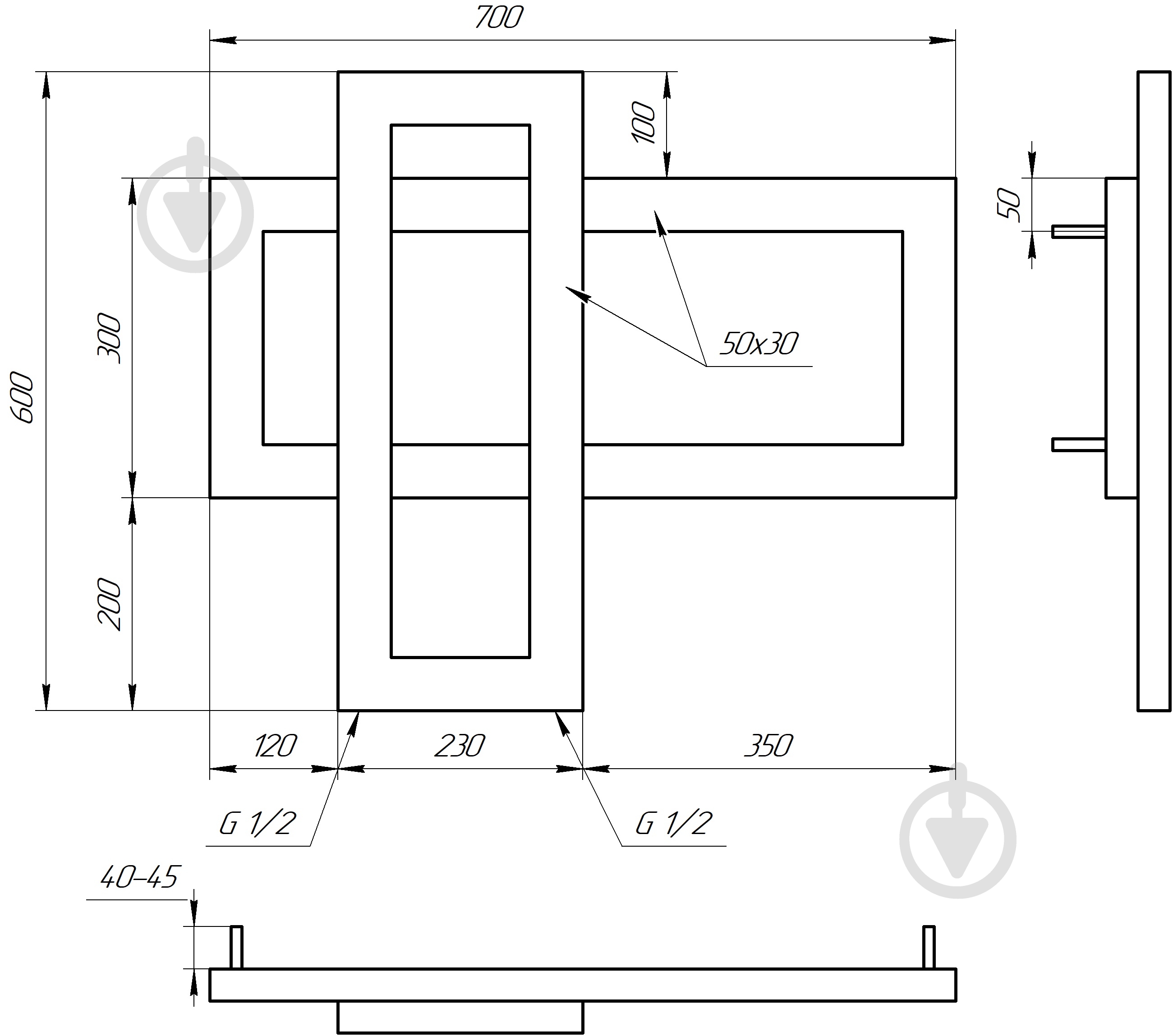 Полотенцесушитель водяной GenesisAqua Cabri/B700 - фото 2