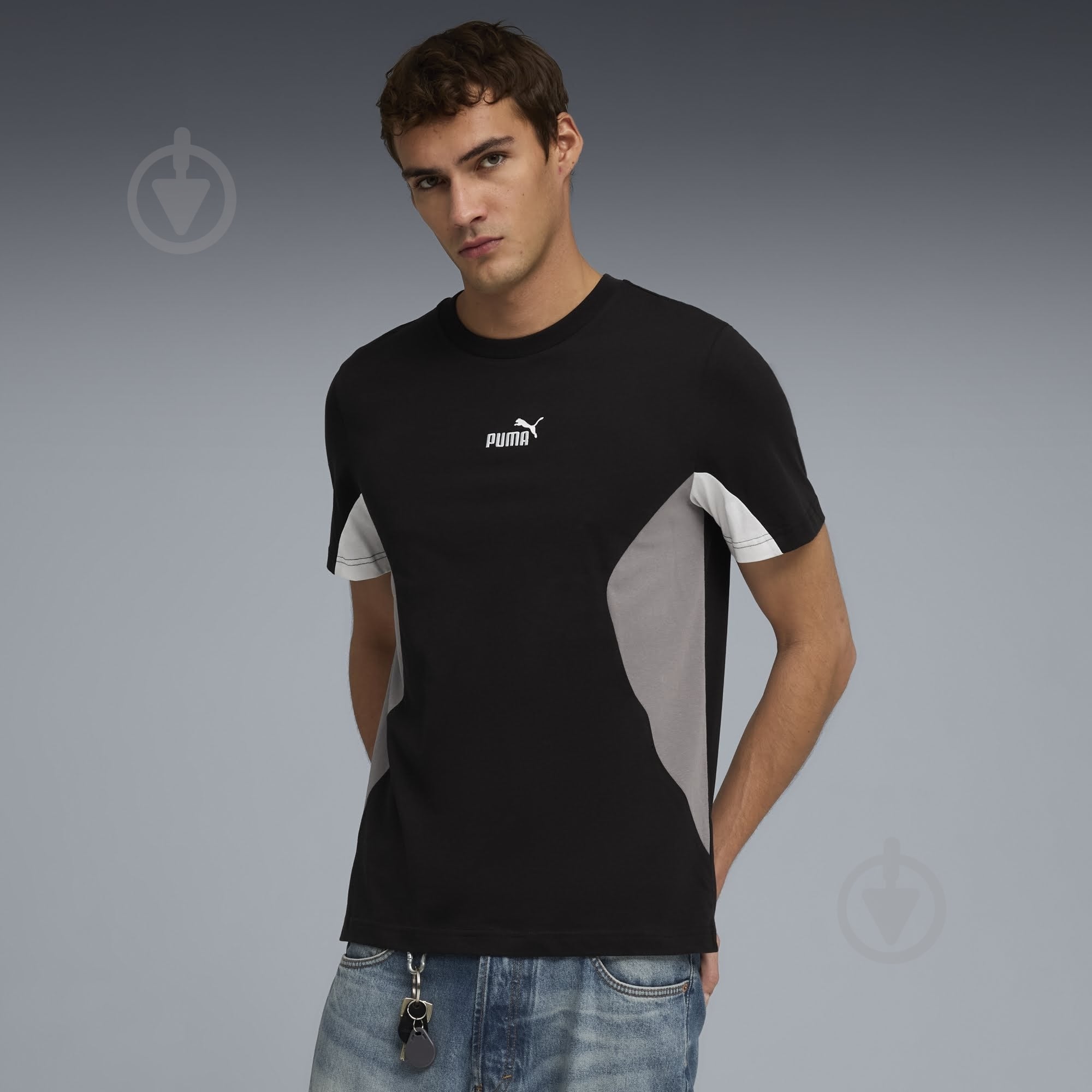 Футболка Puma ESS BLOCK Tee 69169801 р.M черный - фото 3 Футболка Puma ESS BLOCK Tee 69169801 р.M черный - фото 3
