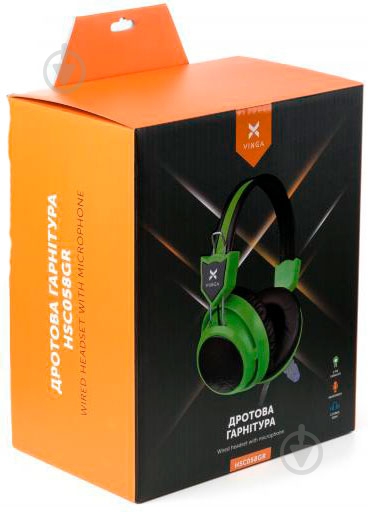 Наушники Vinga HSC058 green HSC058GR - фото 7