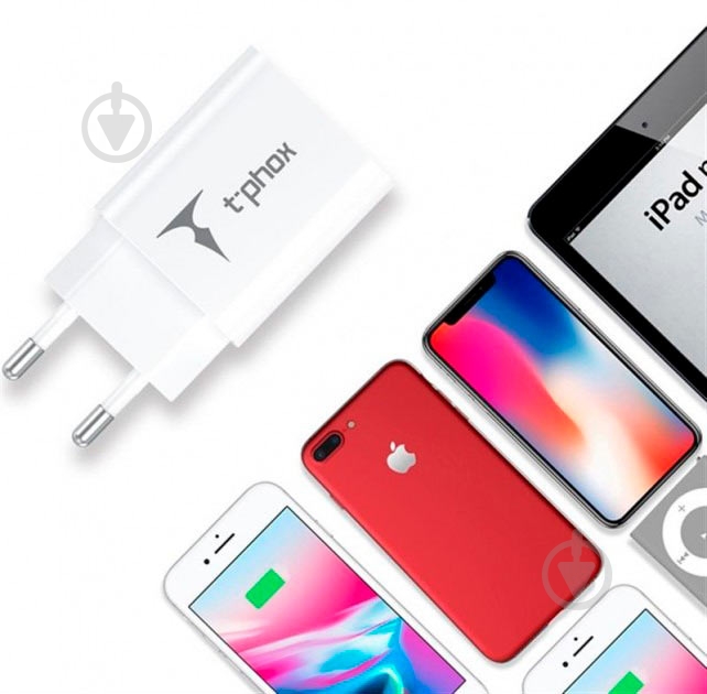 Сетевое зарядное устройство T-PHOX Mini 12W 2.4A + Lightning cable 1.2m - фото 5