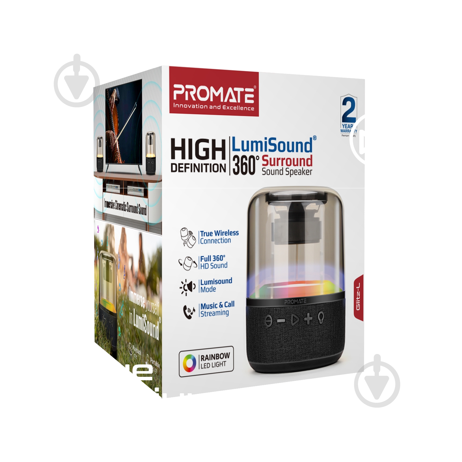 Акустическая система Promate Glitz-l 1.0 black (glitz-l.black) - фото 7