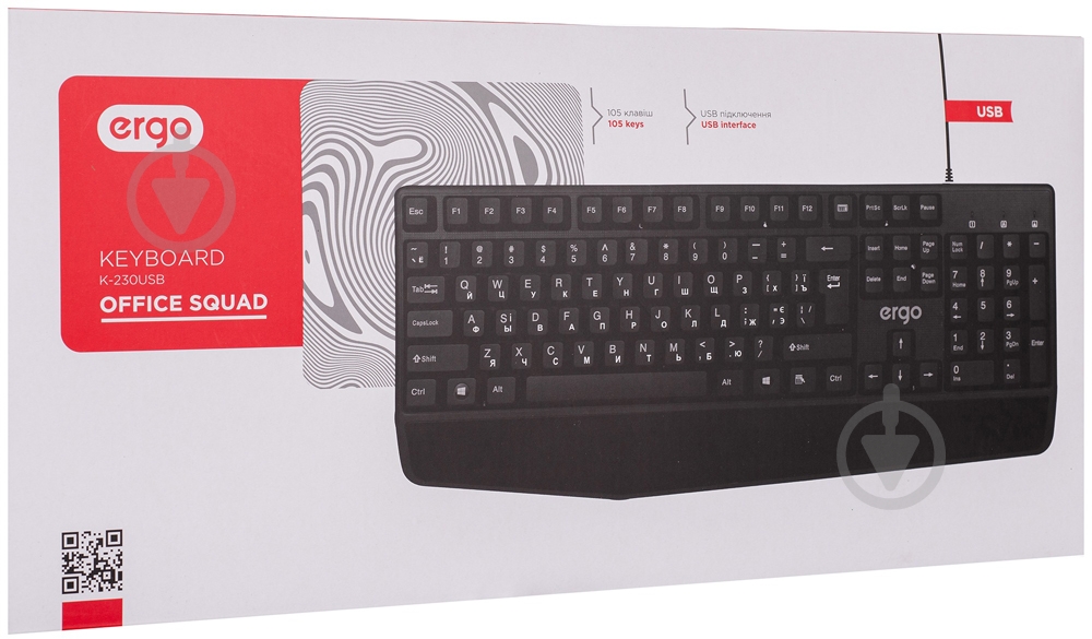Клавиатура Ergo (K-230USB) black - фото 10