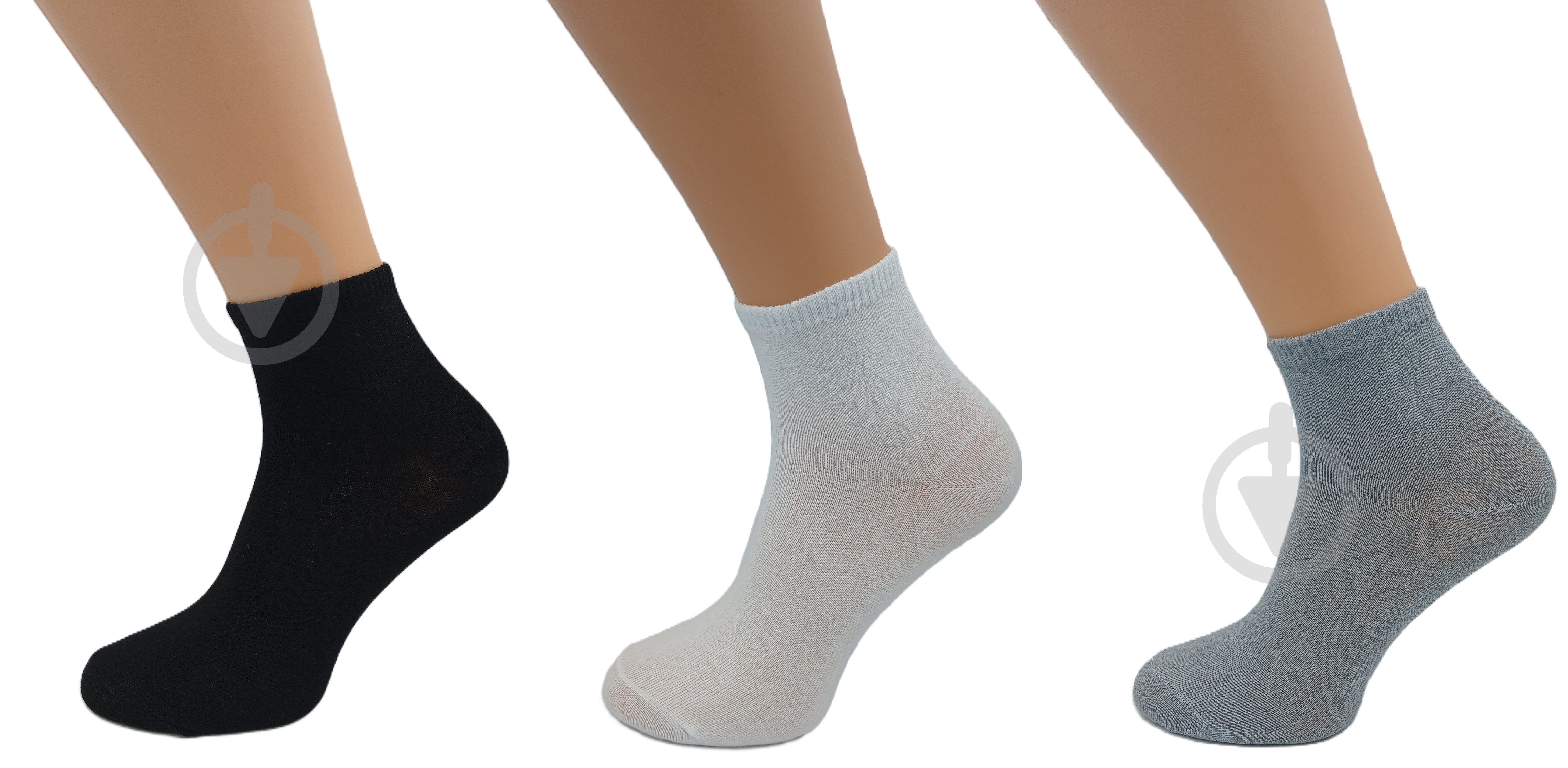 Набір шкарпеток жіночих Sensio (23-25) р.36-39 білий/чорний/сірий 3 шт. - фото 1