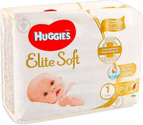 Подгузники Huggies Elite Soft 1 3-5 кг 25 шт. - фото 1 Подгузники Huggies Elite Soft 1 3-5 кг 25 шт. - фото 1