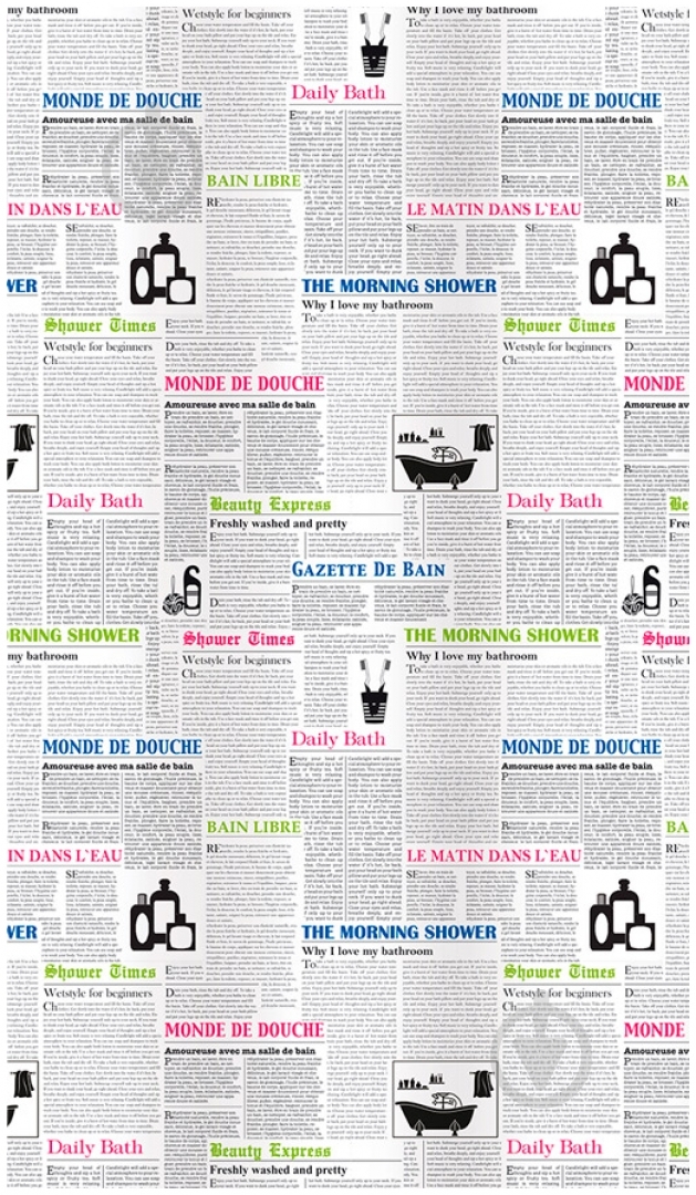 Шторка для ванної BACCHETTA NEWSPAPER - фото 1 Шторка для ванної BACCHETTA NEWSPAPER - фото 1