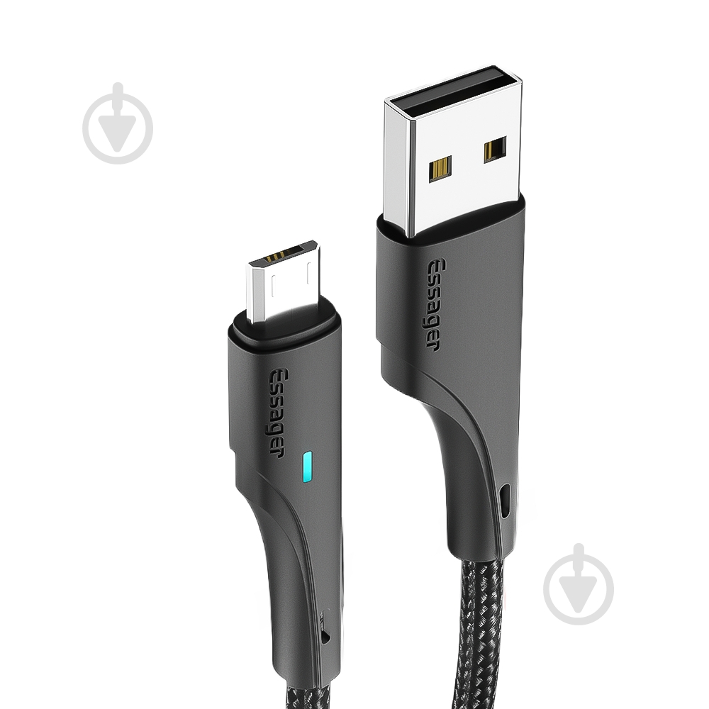 Кабель Essager Rousseau 3A Fast Charging 2 м черный (EXCM-LSA01) - фото 1