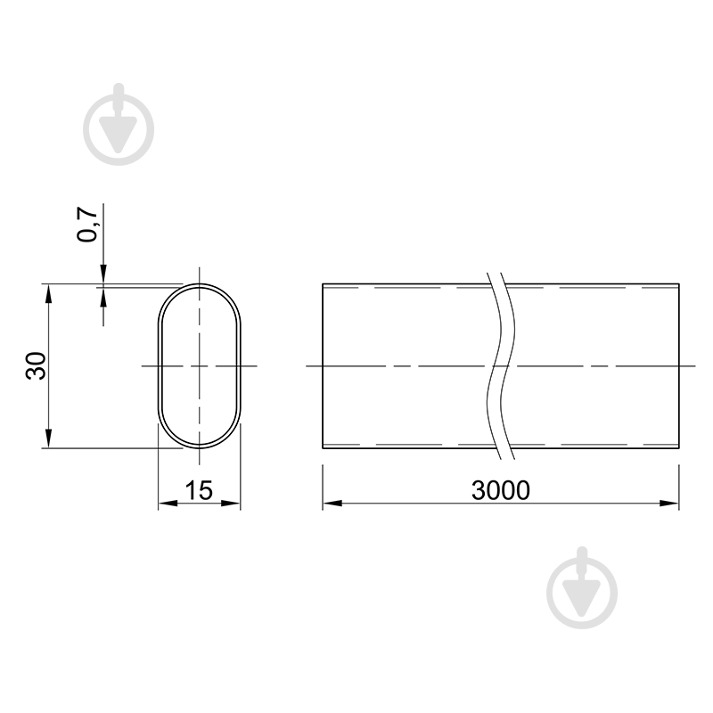 Труба овальная Ferro Fiori M 11080 3000 мм 68186 белый матовый - фото 2 Труба овальная Ferro Fiori M 11080 3000 мм 68186 белый матовый - фото 2