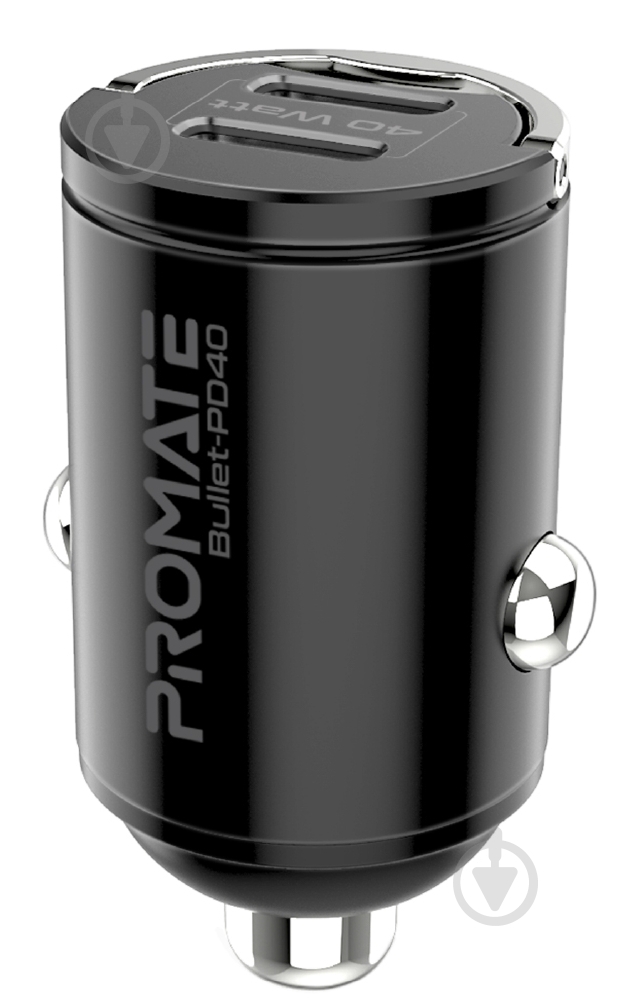 Автомобильное зарядное устройство Promate Bullet-PD40 W 2xUSB-C - фото 1