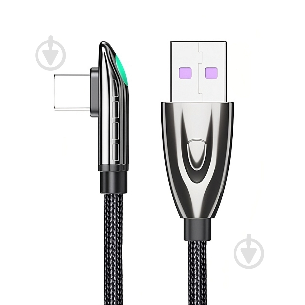 Кабель Essager Bullet Train 6A 66W USB Type C Cable 2 м черный (EXCT-FXHA01) - фото 2