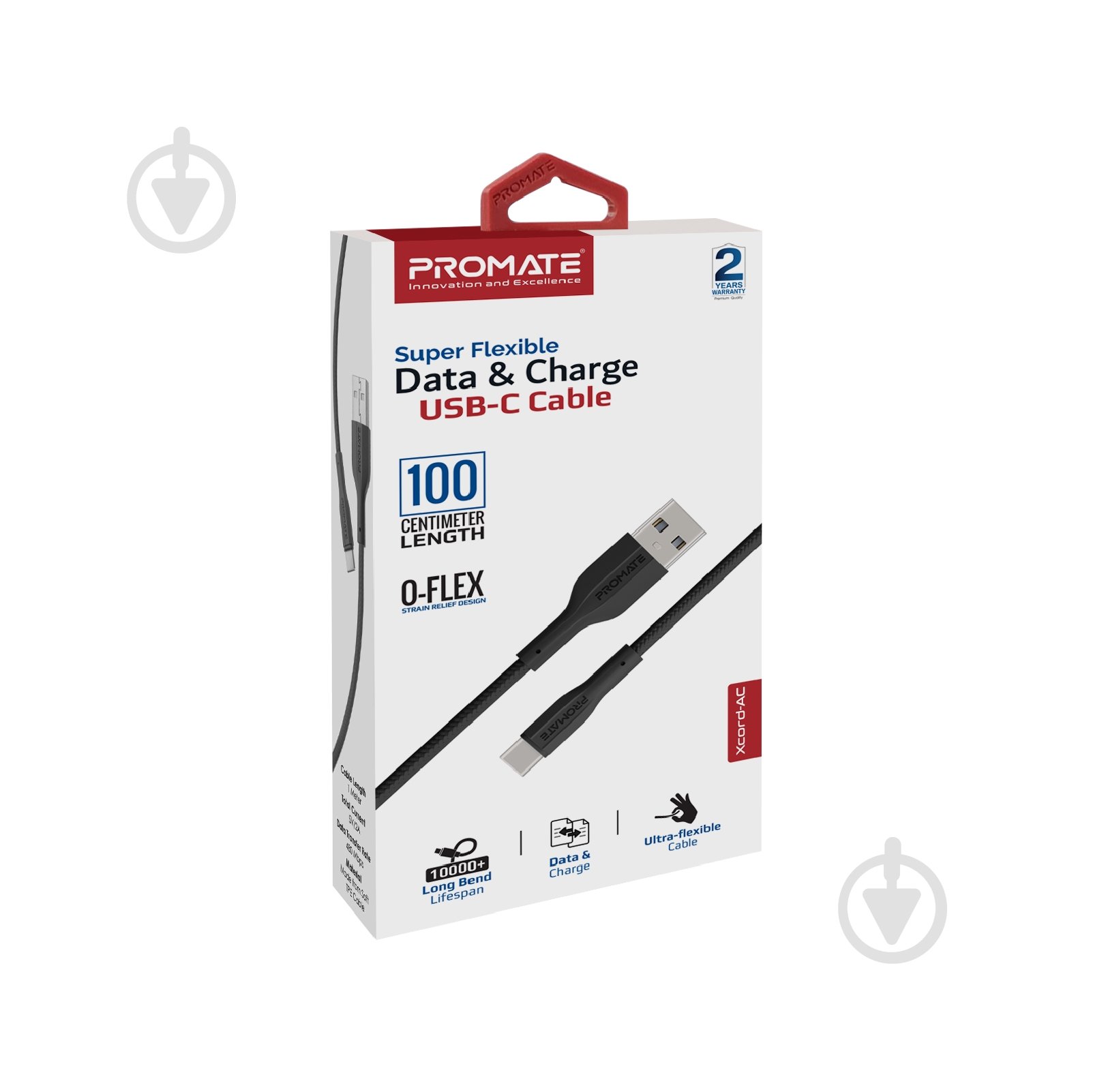 Кабель Promate xCord-AC USB-A to USB-C 2А 1 м 1 м чорний (xcord-ac.black) - фото 6