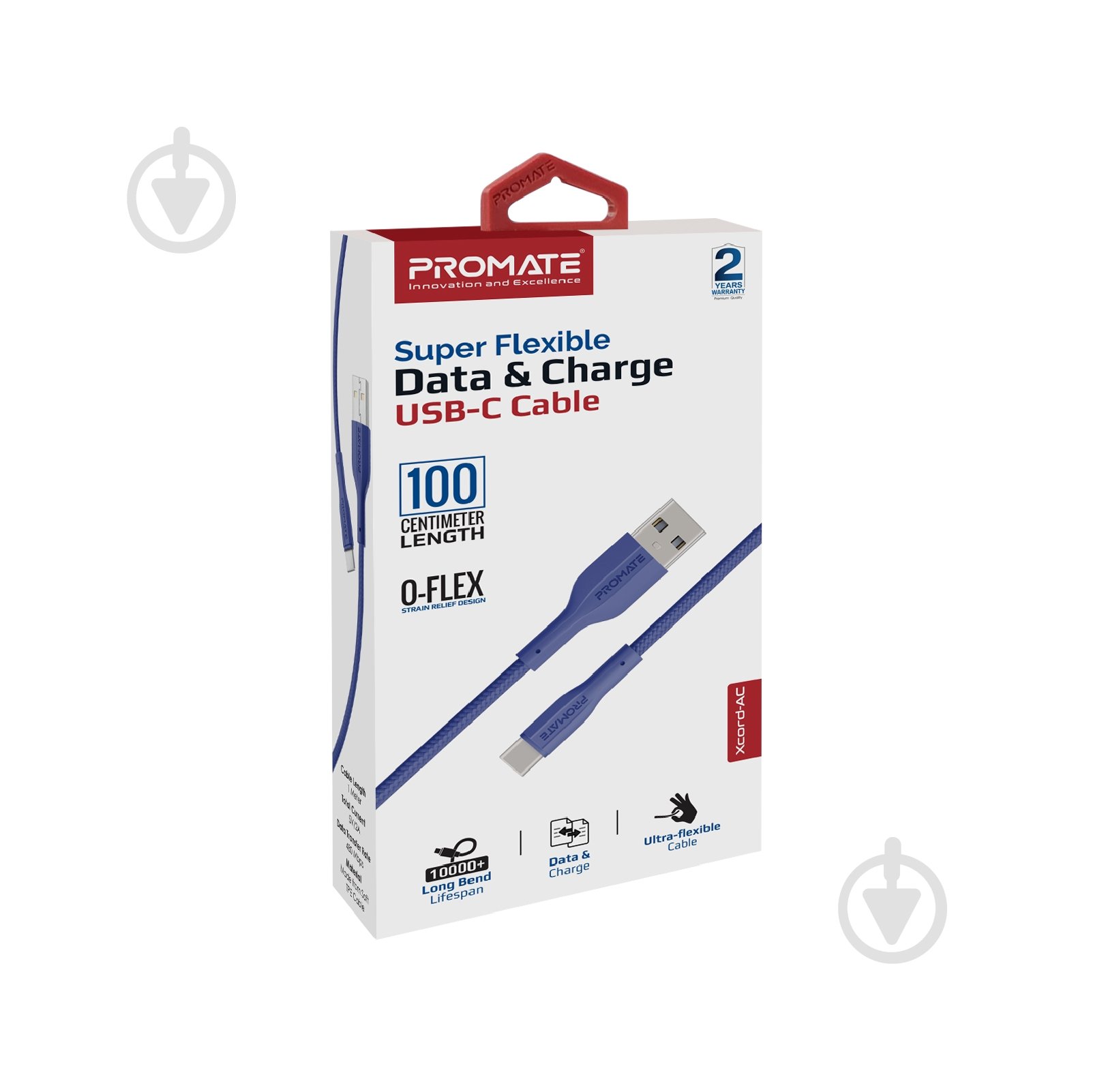 Кабель Promate xCord-AC USB-A to USB-C 2А 1 м 1 м темно-синій (xcord-ac.navy) - фото 6 Кабель Promate xCord-AC USB-A to USB-C 2А 1 м 1 м темно-синій (xcord-ac.navy) - фото 6