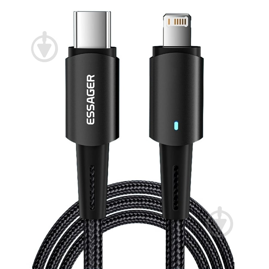 Кабель Essager Sunset Type-C to Lightning 20W USB Charging Cable 1 м черный (EXCTL-CG01) - фото 1
