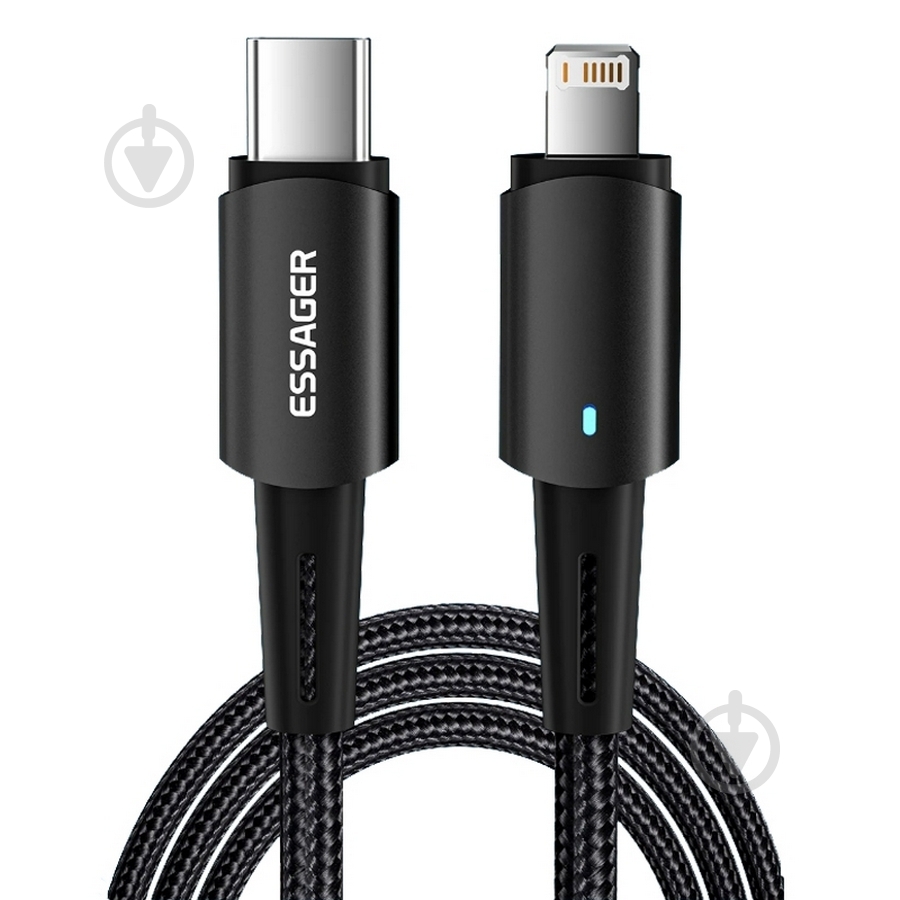 Кабель Essager Sunset Type-C to Lightning 20W USB 2 м черный (EXCTL-CGA01) - фото 1 Кабель Essager Sunset Type-C to Lightning 20W USB 2 м черный (EXCTL-CGA01) - фото 1