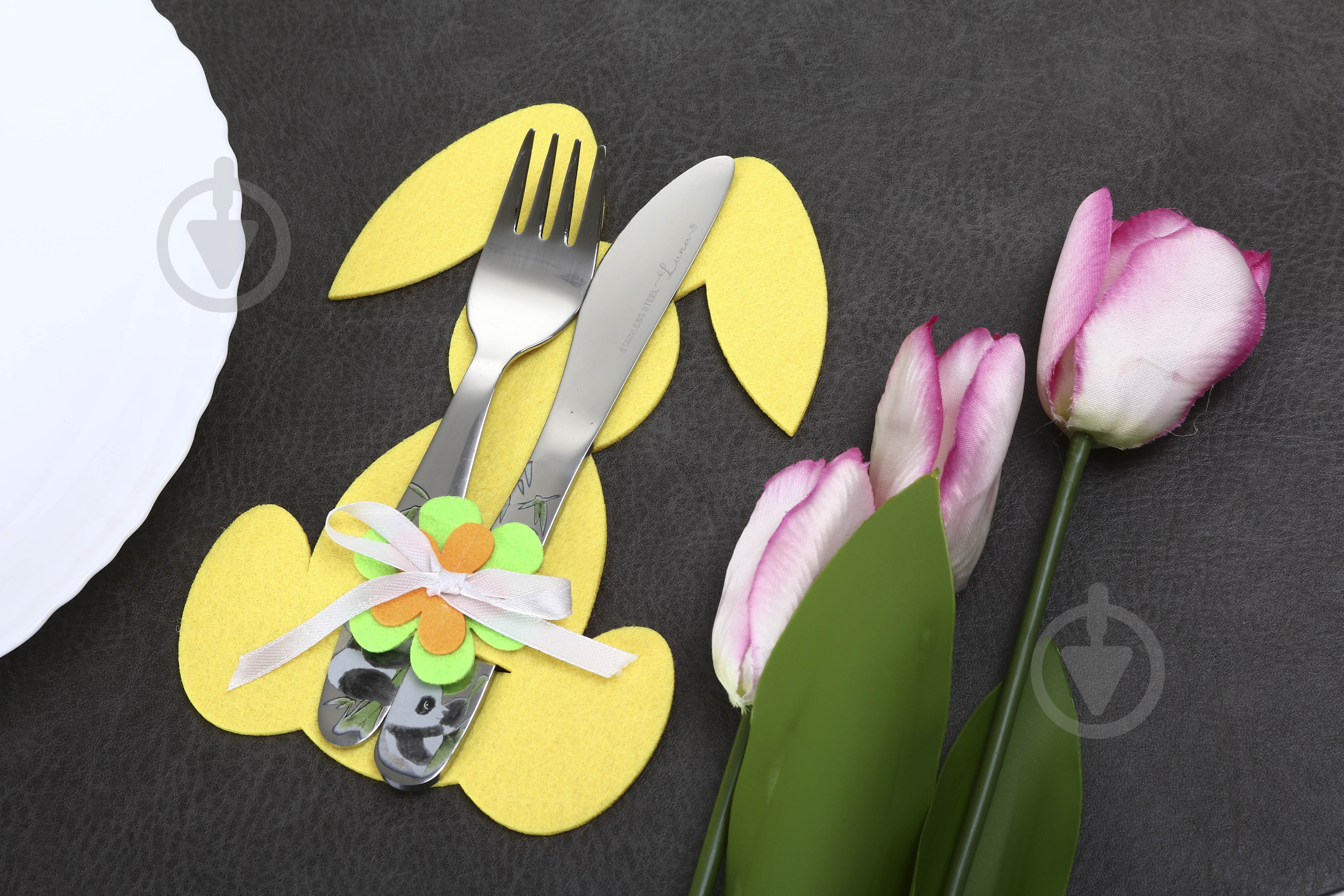 Конверт для столових приборів Аплі Краплі Rabbit 17x11,5 см жовтий - фото 3 Конверт для столових приборів Аплі Краплі Rabbit 17x11,5 см жовтий - фото 3