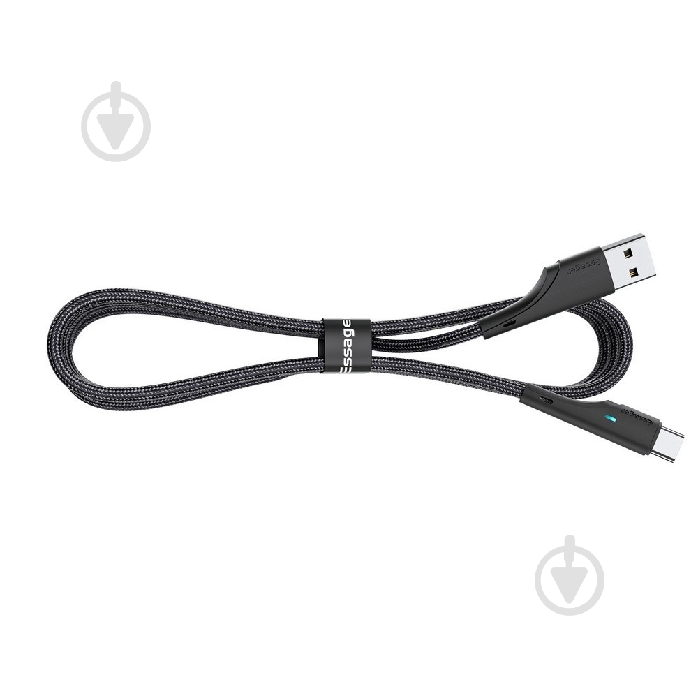 Кабель Essager Rousseau 3A Fast Charging 1 м чорний (EXCT-LS01) - фото 2