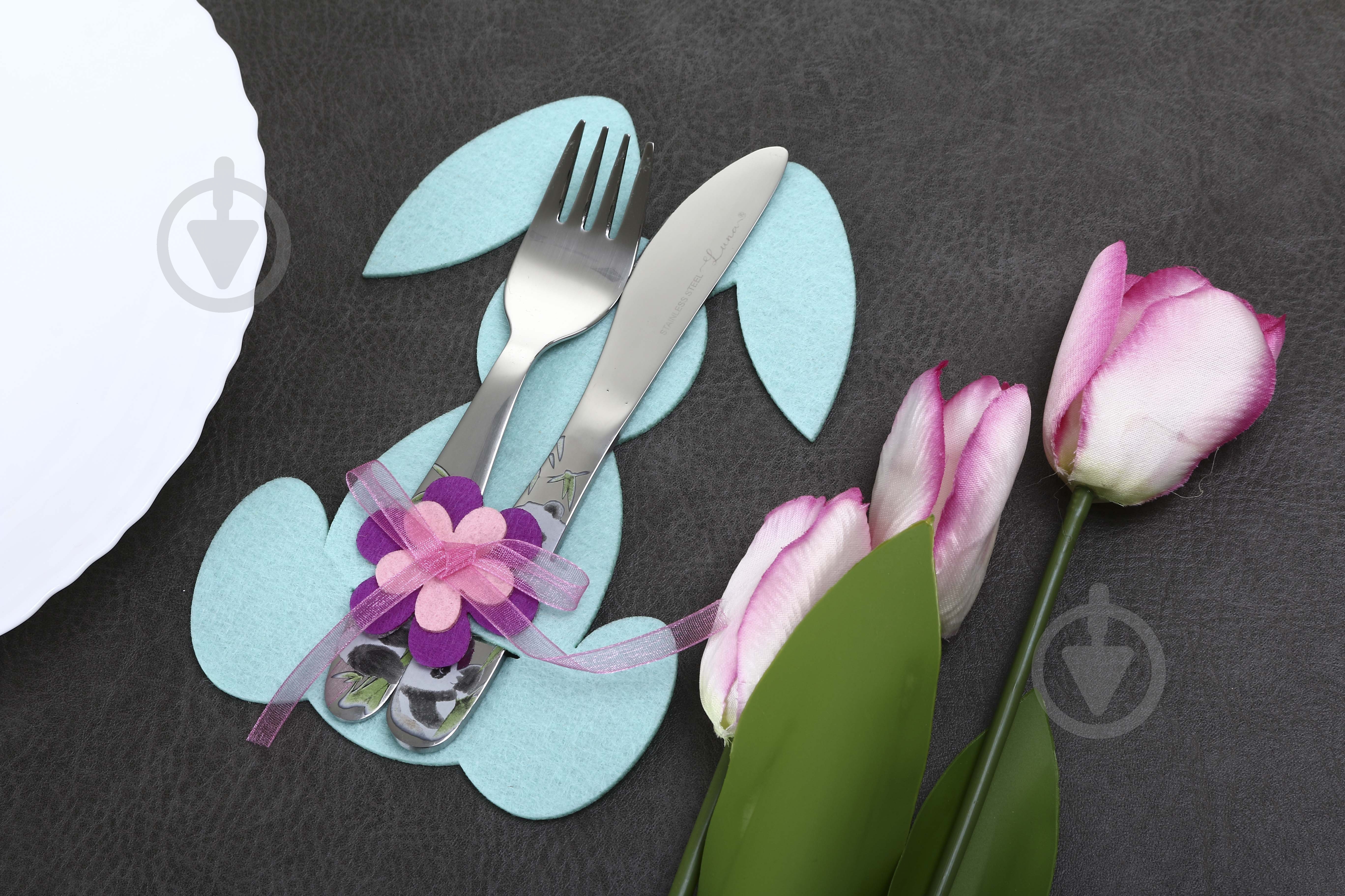 Конверт для столових приборів Аплі Краплі Rabbit 17x11,5 см блакитний - фото 3 Конверт для столових приборів Аплі Краплі Rabbit 17x11,5 см блакитний - фото 3