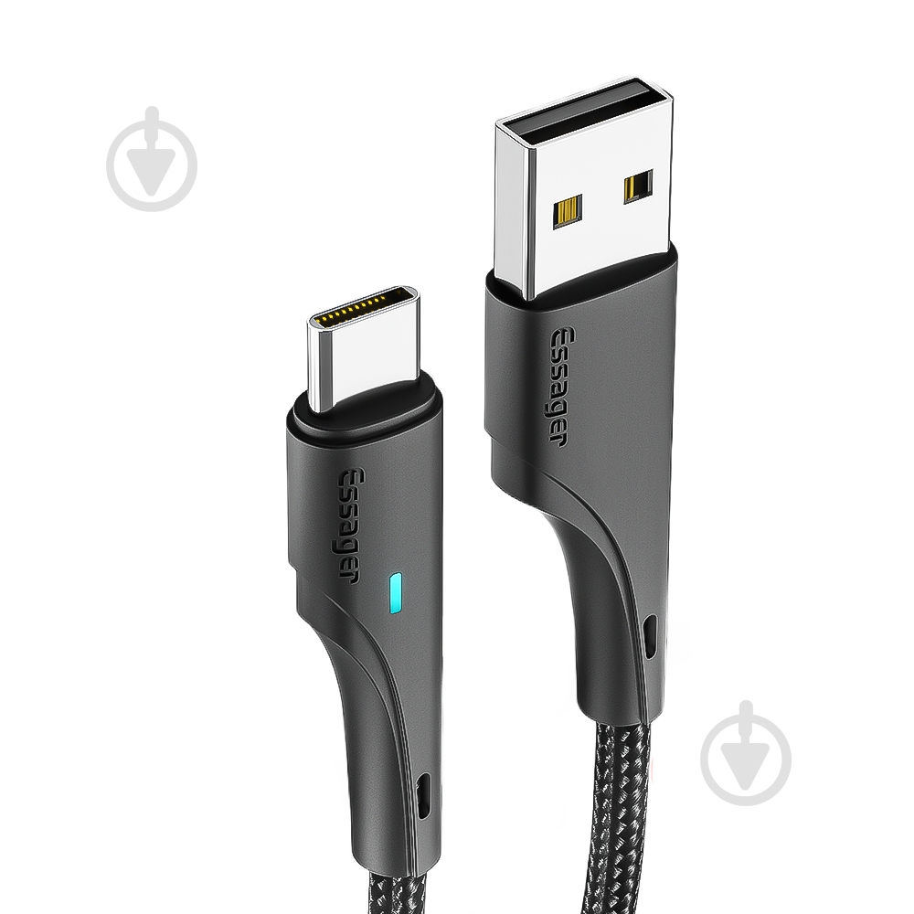 Кабель Essager Rousseau 3A Fast Charging 0,25 м черный (EXCT-LSB01) - фото 1